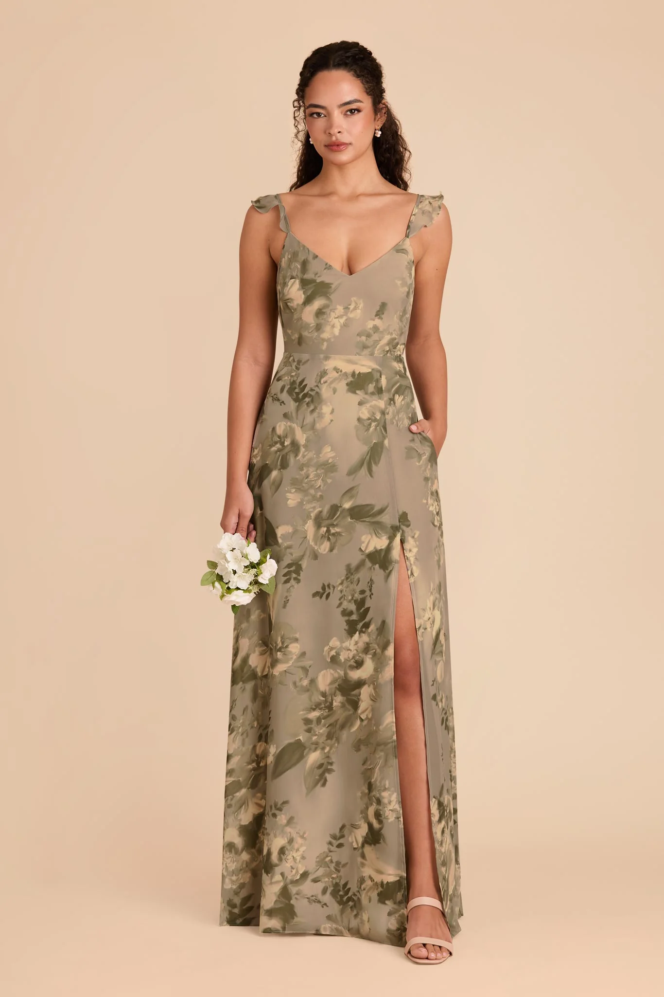 Doris Chiffon Dress - Doe Painted Botanics - Image 2