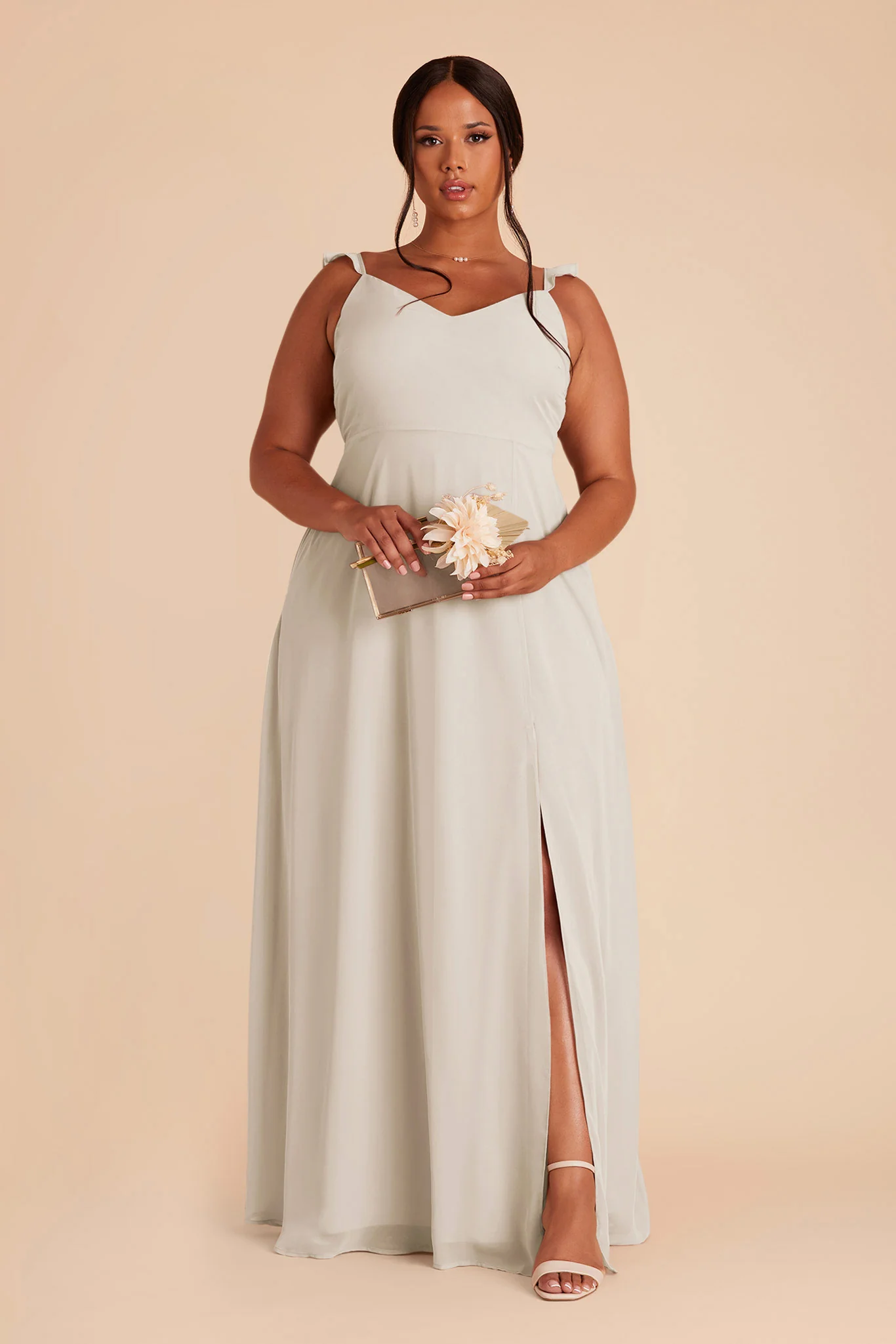 Doris Chiffon Dress - Dove Gray - Image 5