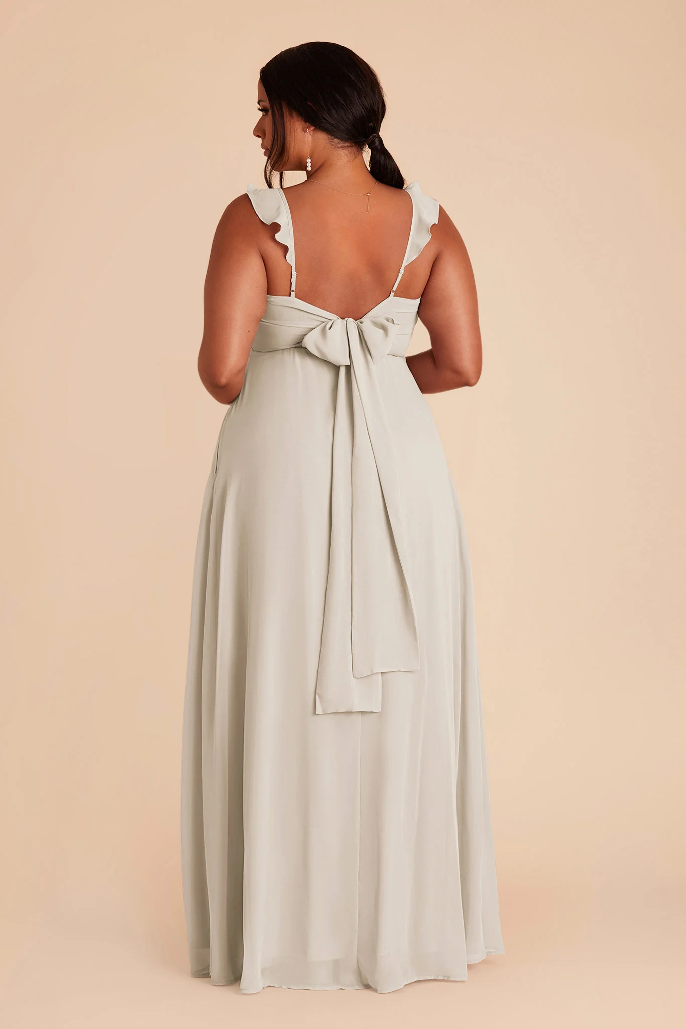 Doris Chiffon Dress - Dove Gray - Image 6