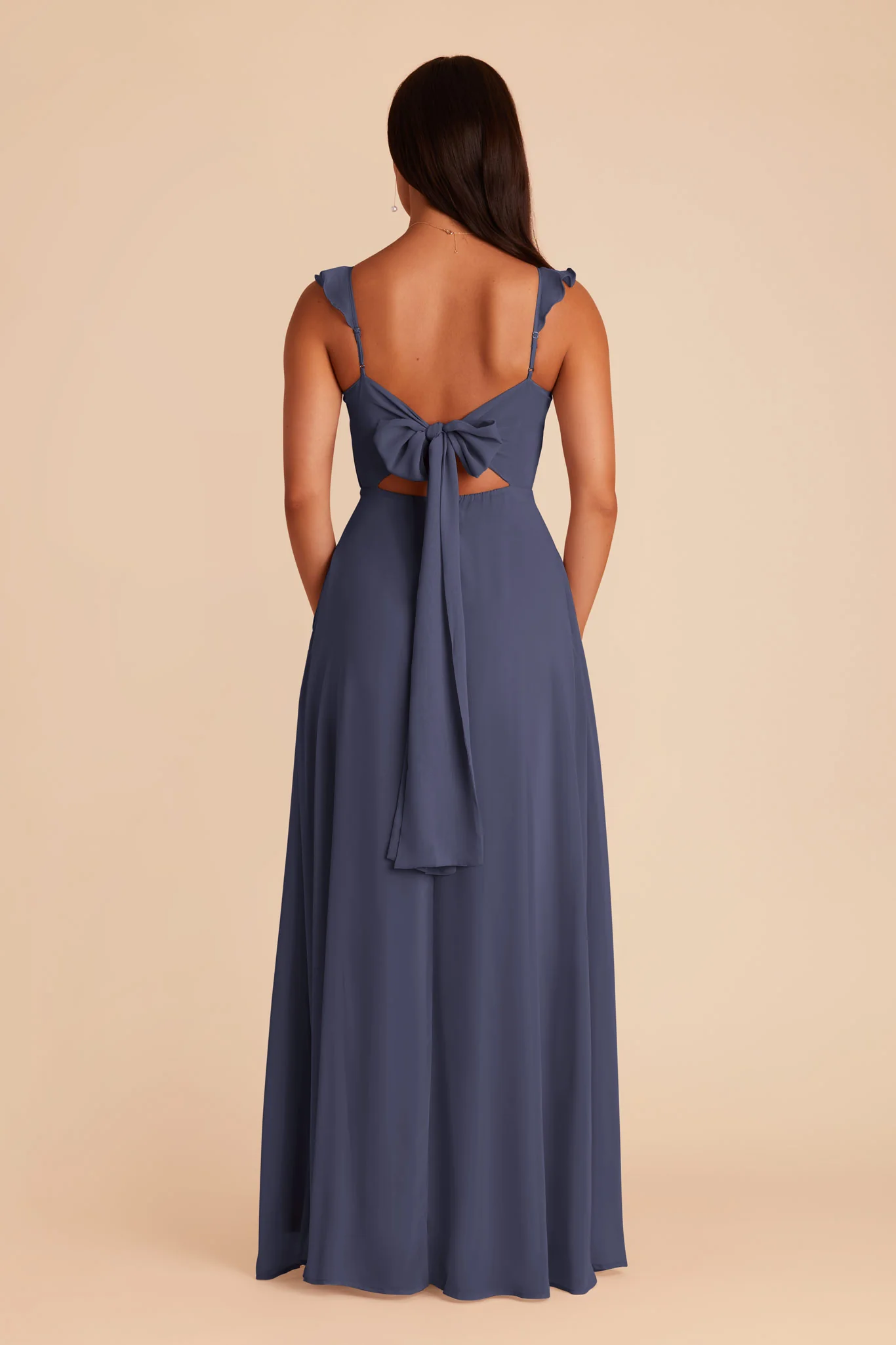 Doris Chiffon Dress - Dusk Blue - Image 6