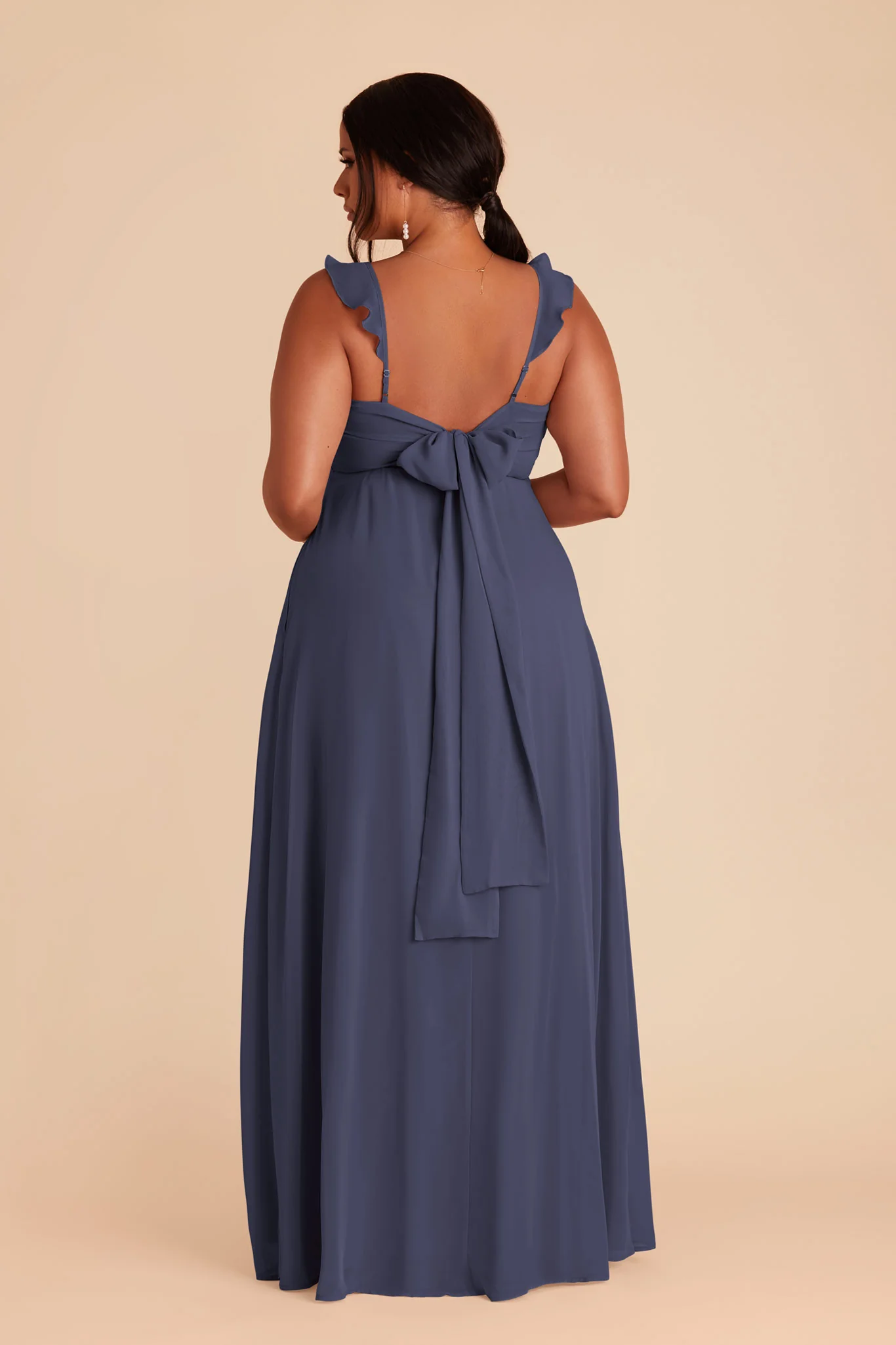 Doris Chiffon Dress - Dusk Blue - Image 8