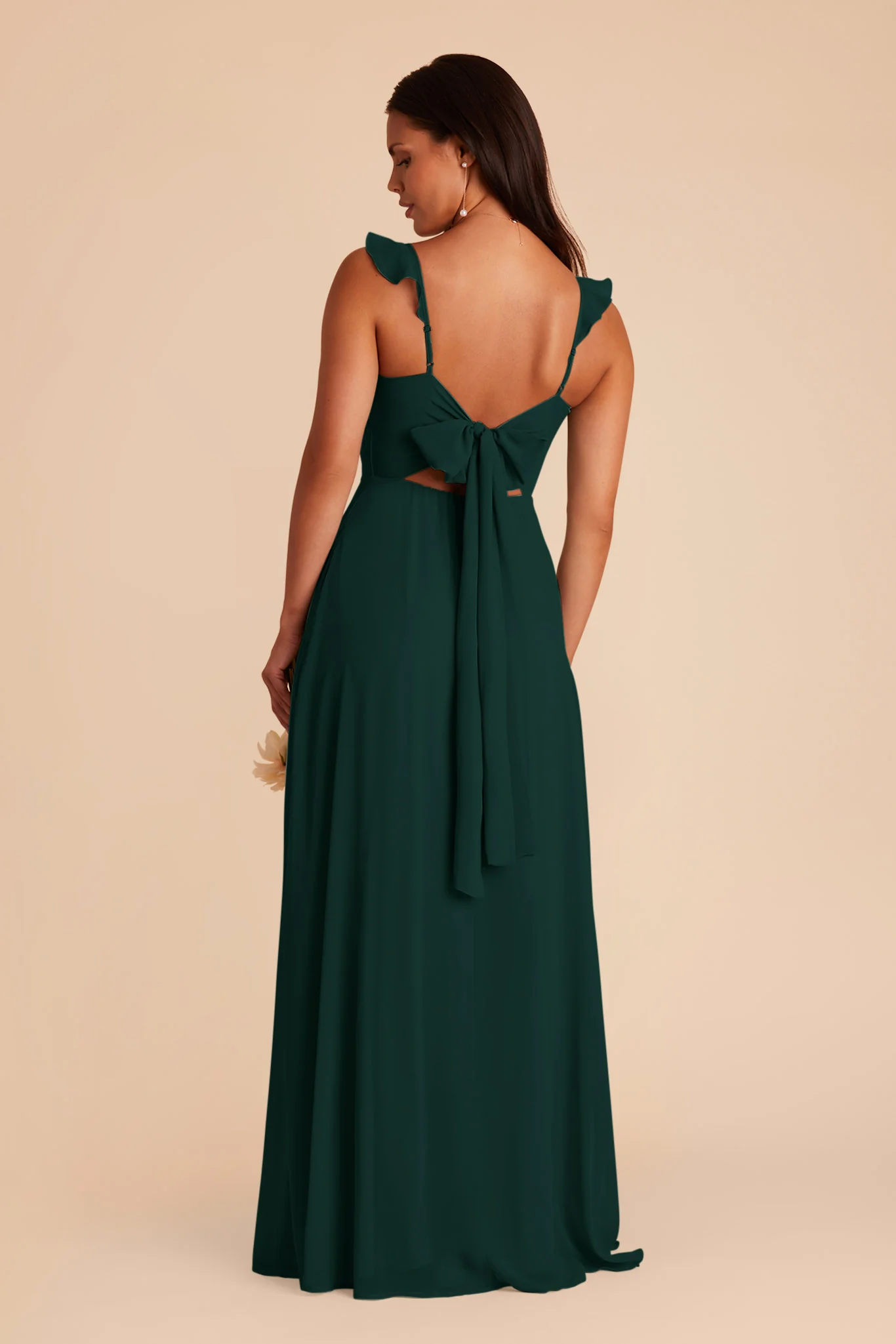 Doris Chiffon Dress - Emerald - Image 4