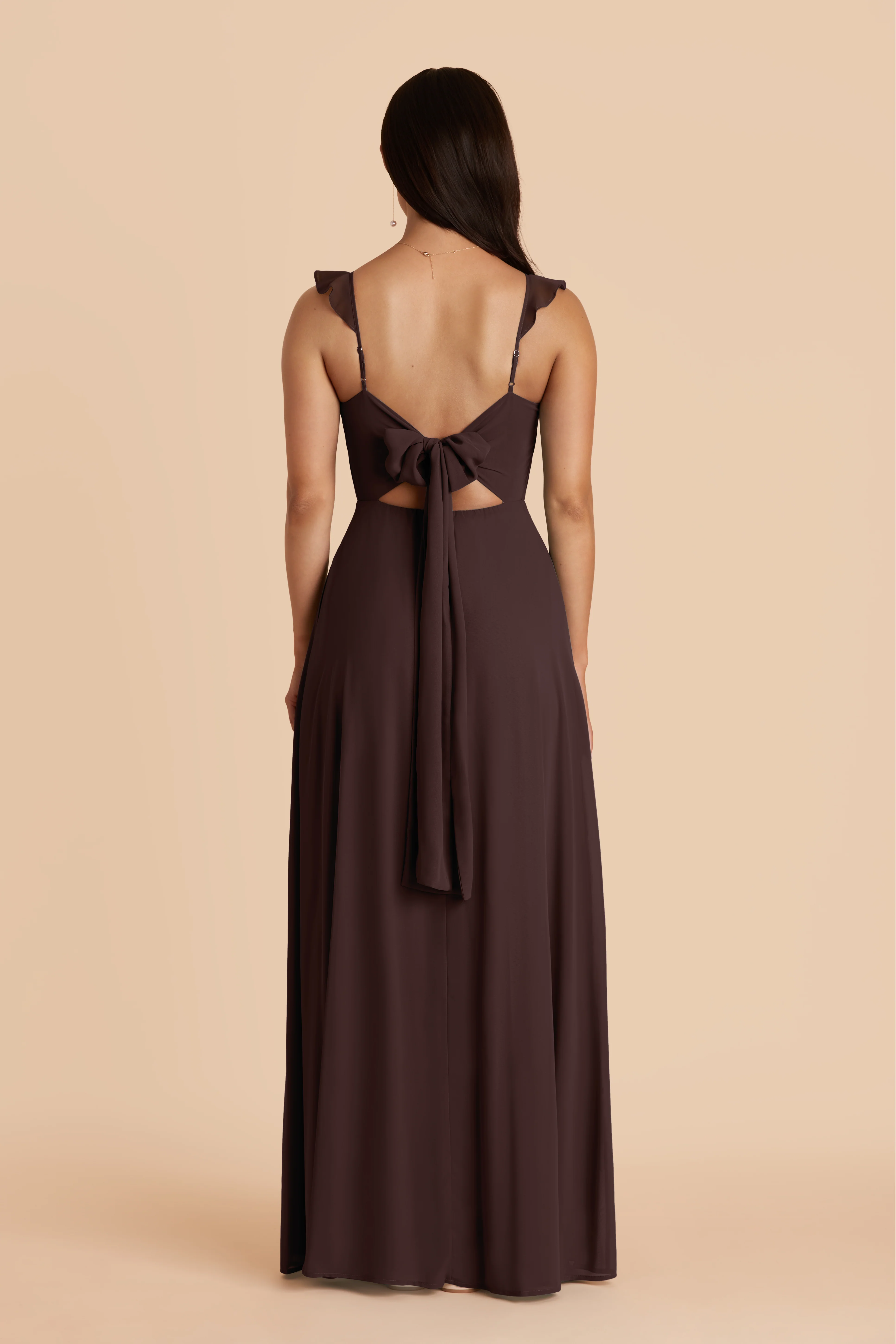 Doris Chiffon Dress - Espresso - Image 5