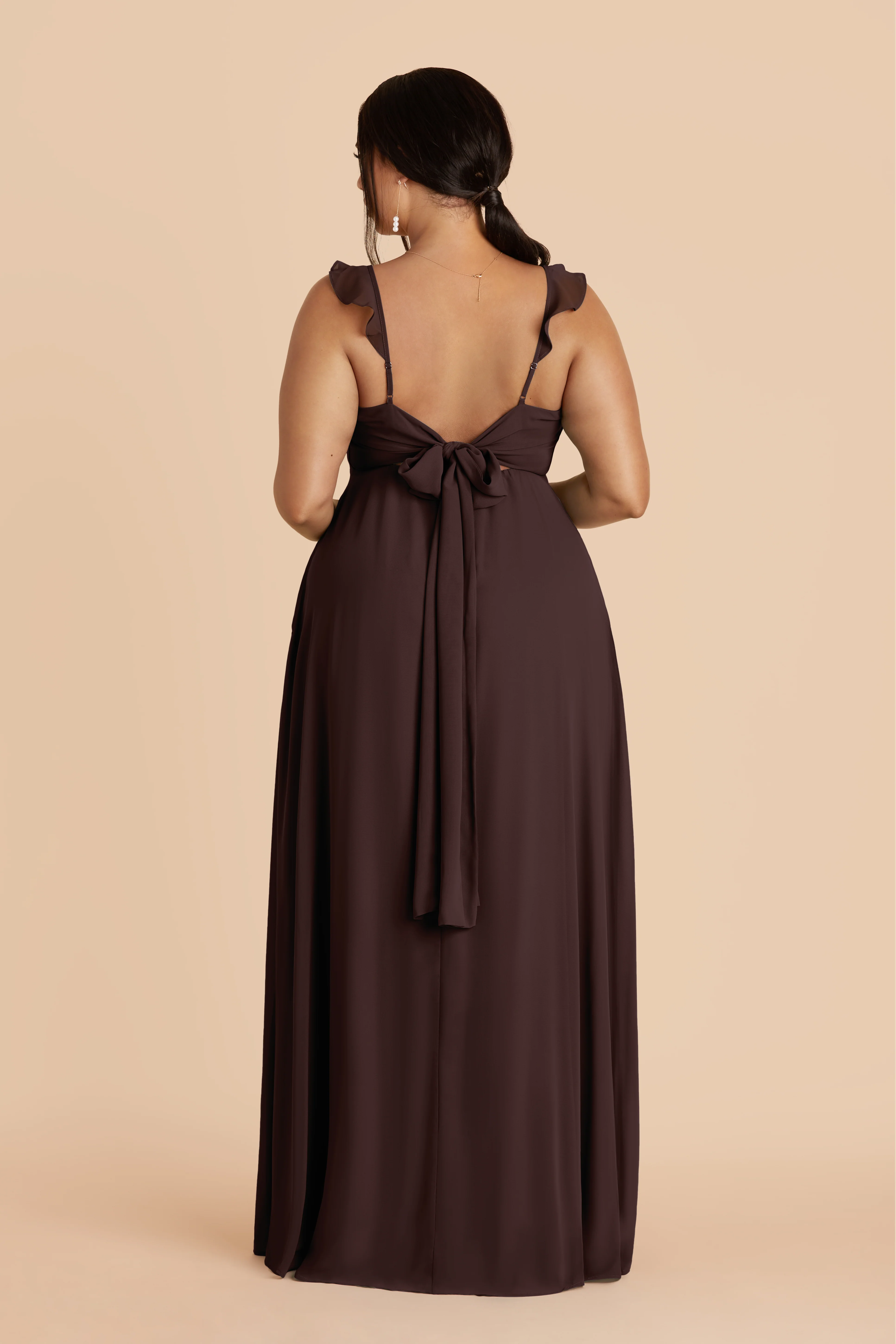 Doris Chiffon Dress - Espresso - Image 6