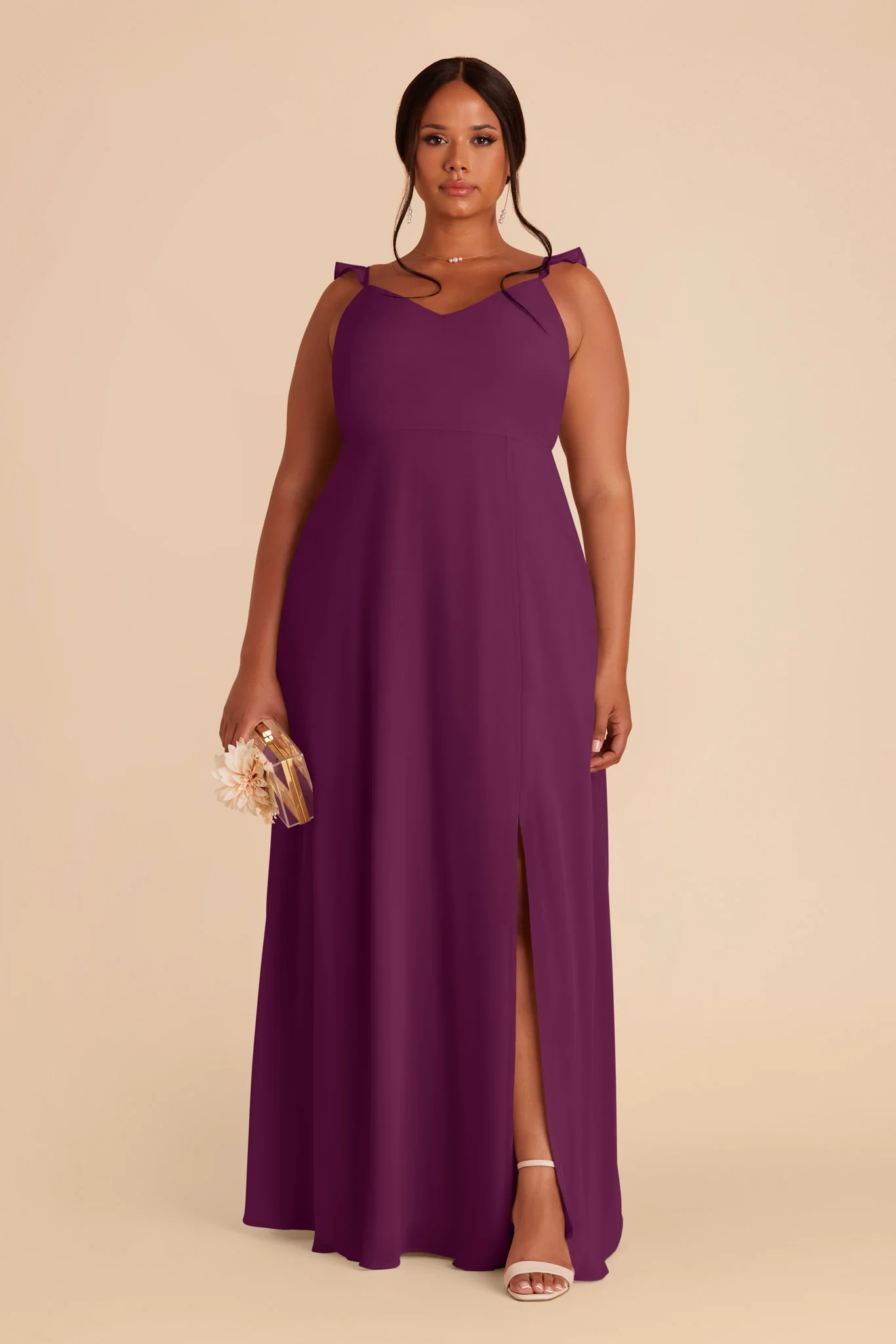 Doris Chiffon Dress - Fig - Image 7