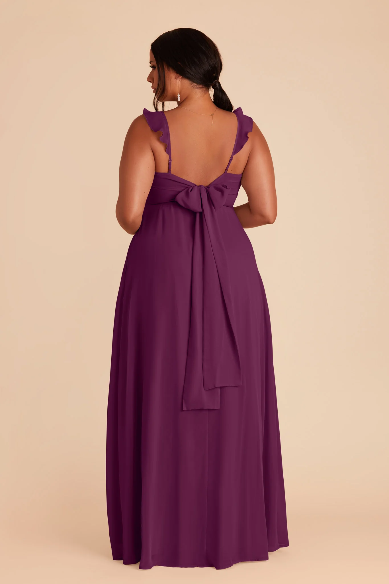 Doris Chiffon Dress - Fig - Image 8