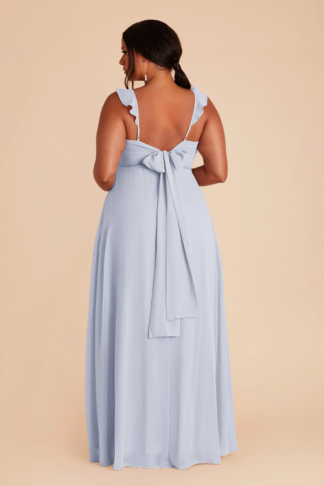 Doris Chiffon Dress - Ice Blue - Image 6