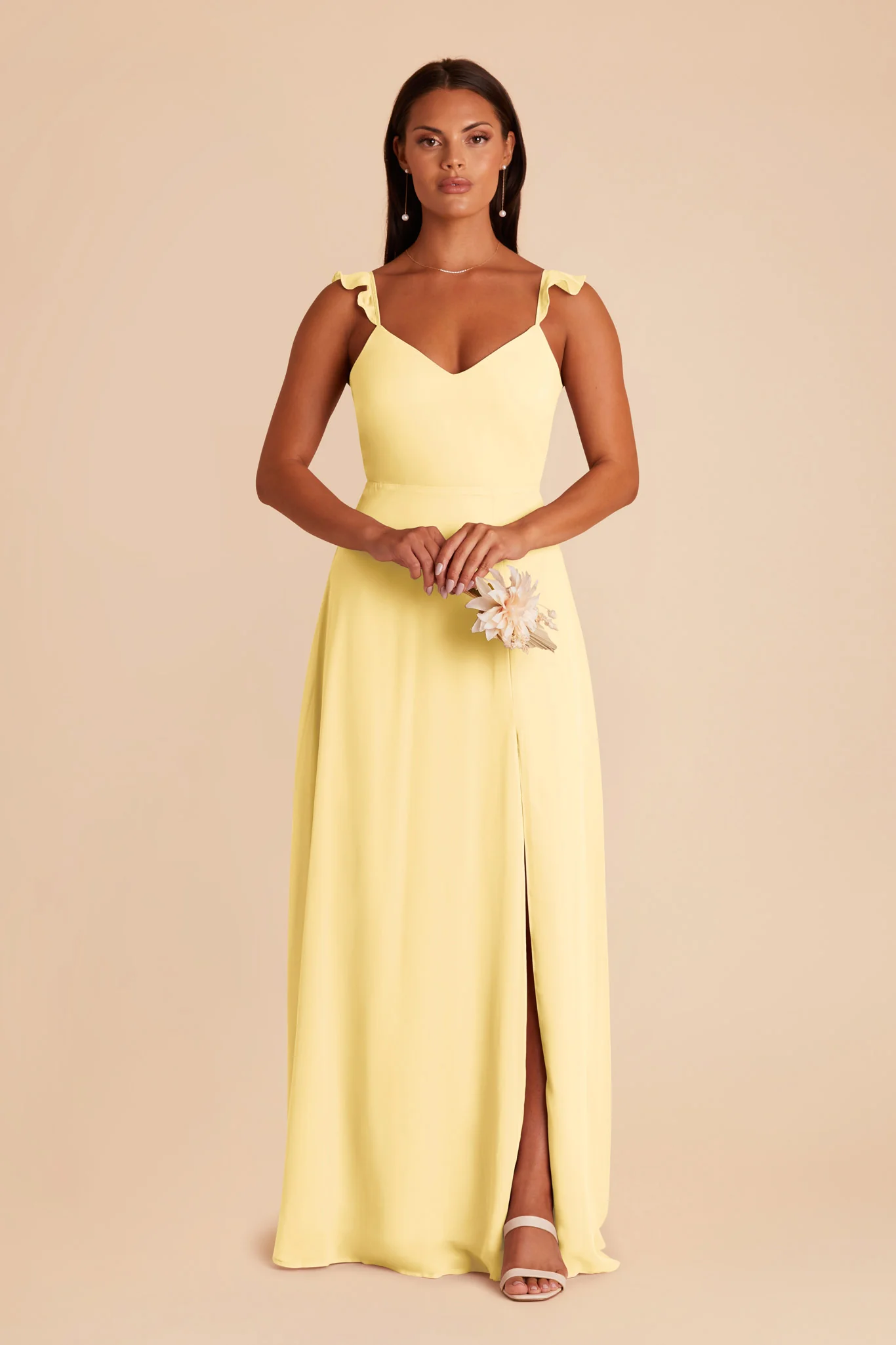 Doris Chiffon Dress - Lemon Sorbet - Image 3
