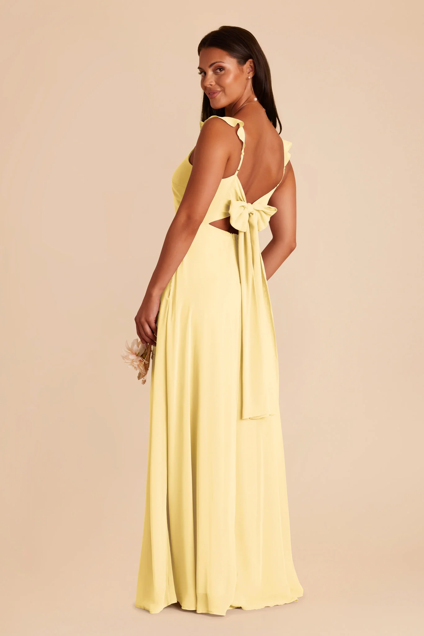 Doris Chiffon Dress - Lemon Sorbet - Image 4