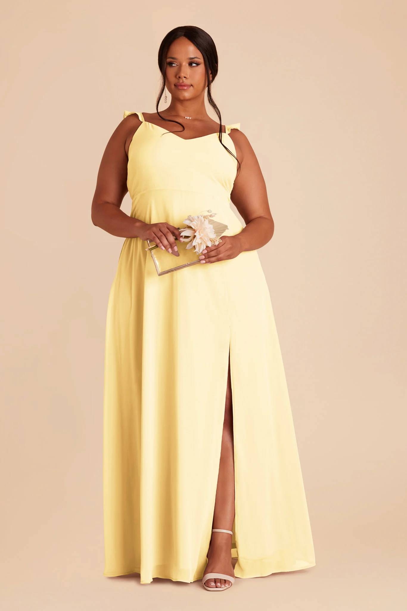 Doris Chiffon Dress - Lemon Sorbet - Image 5