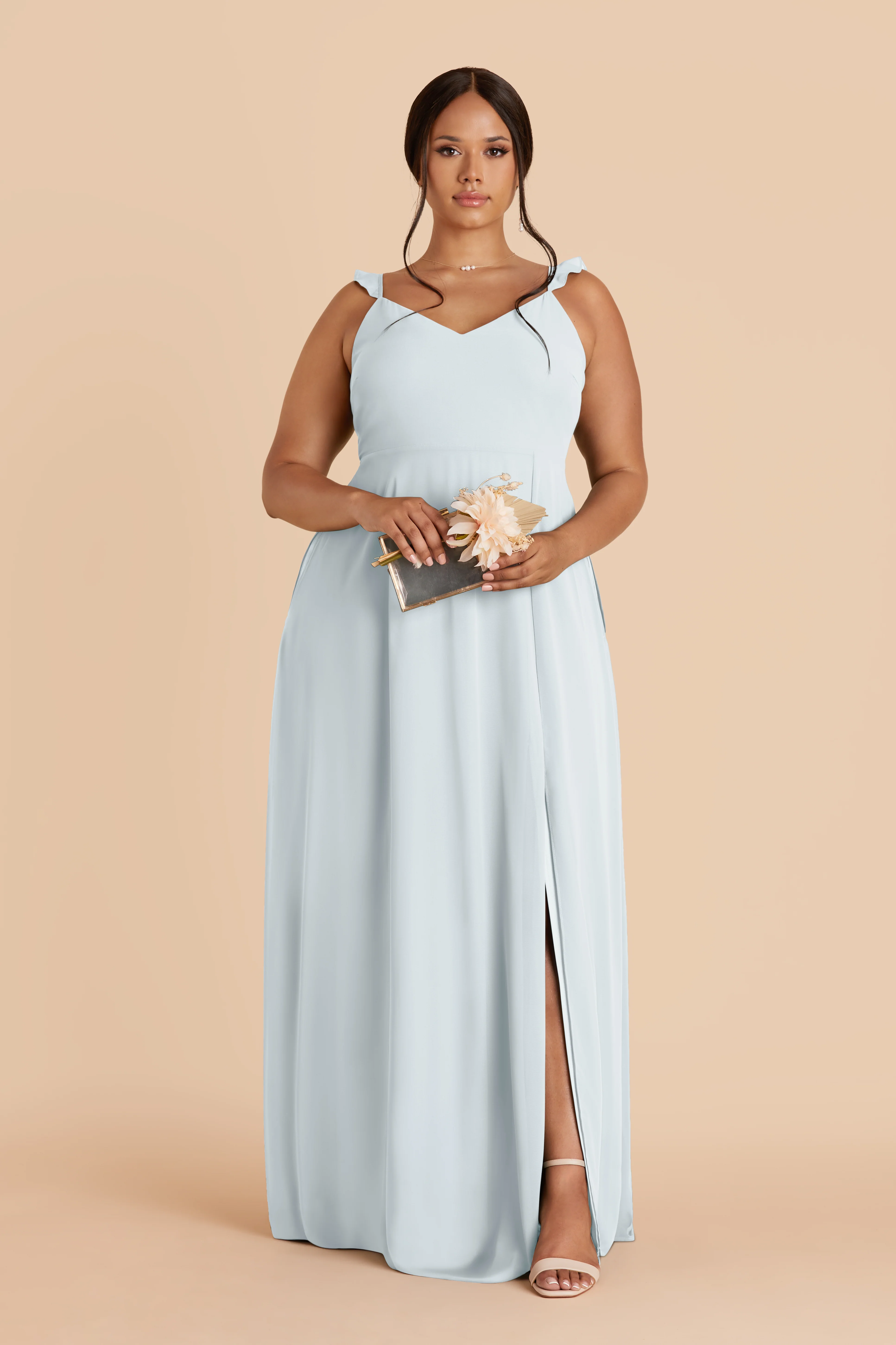 Doris Chiffon Dress - Mist Blue - Image 2