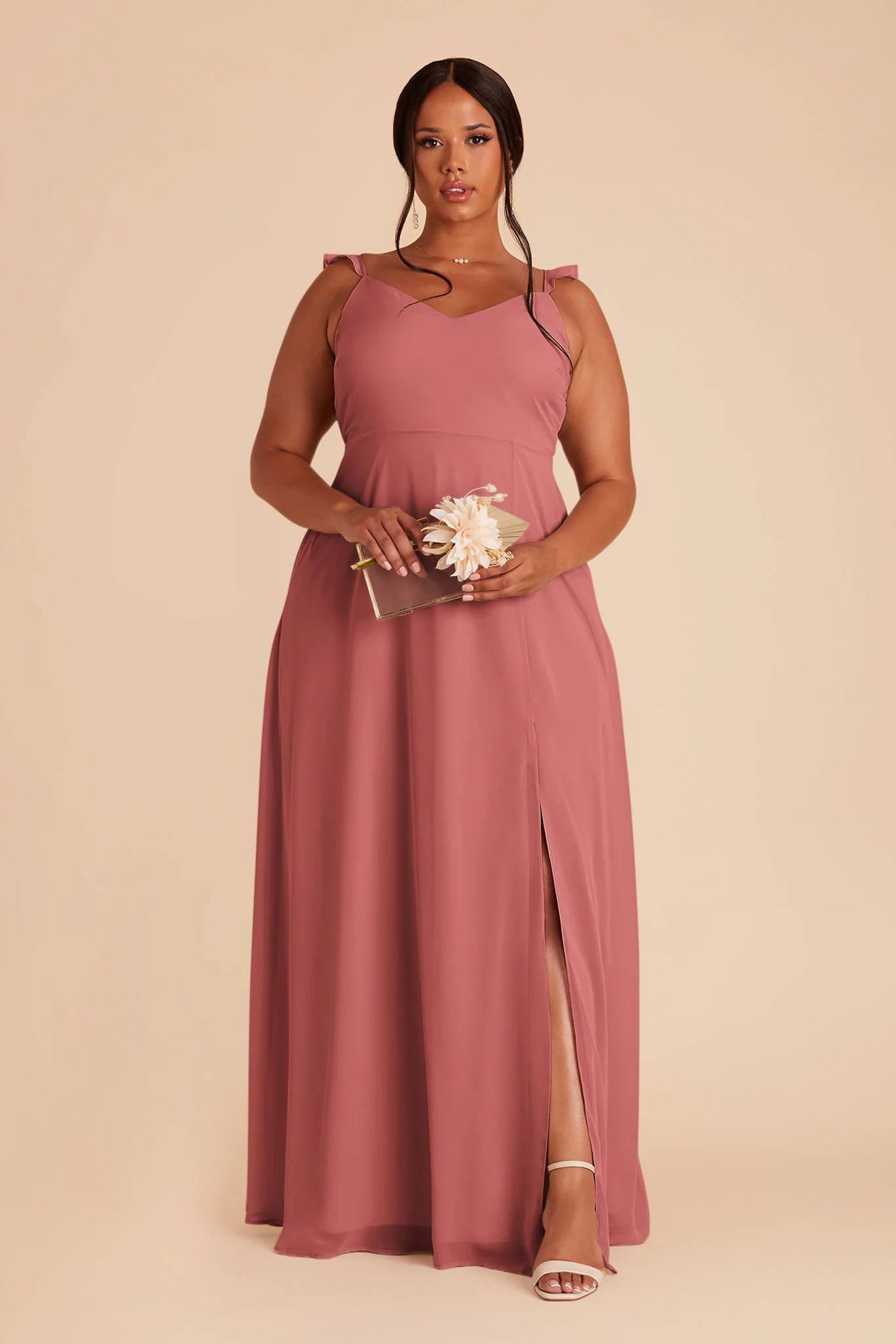 Doris Chiffon Dress - Mulberry - Image 5