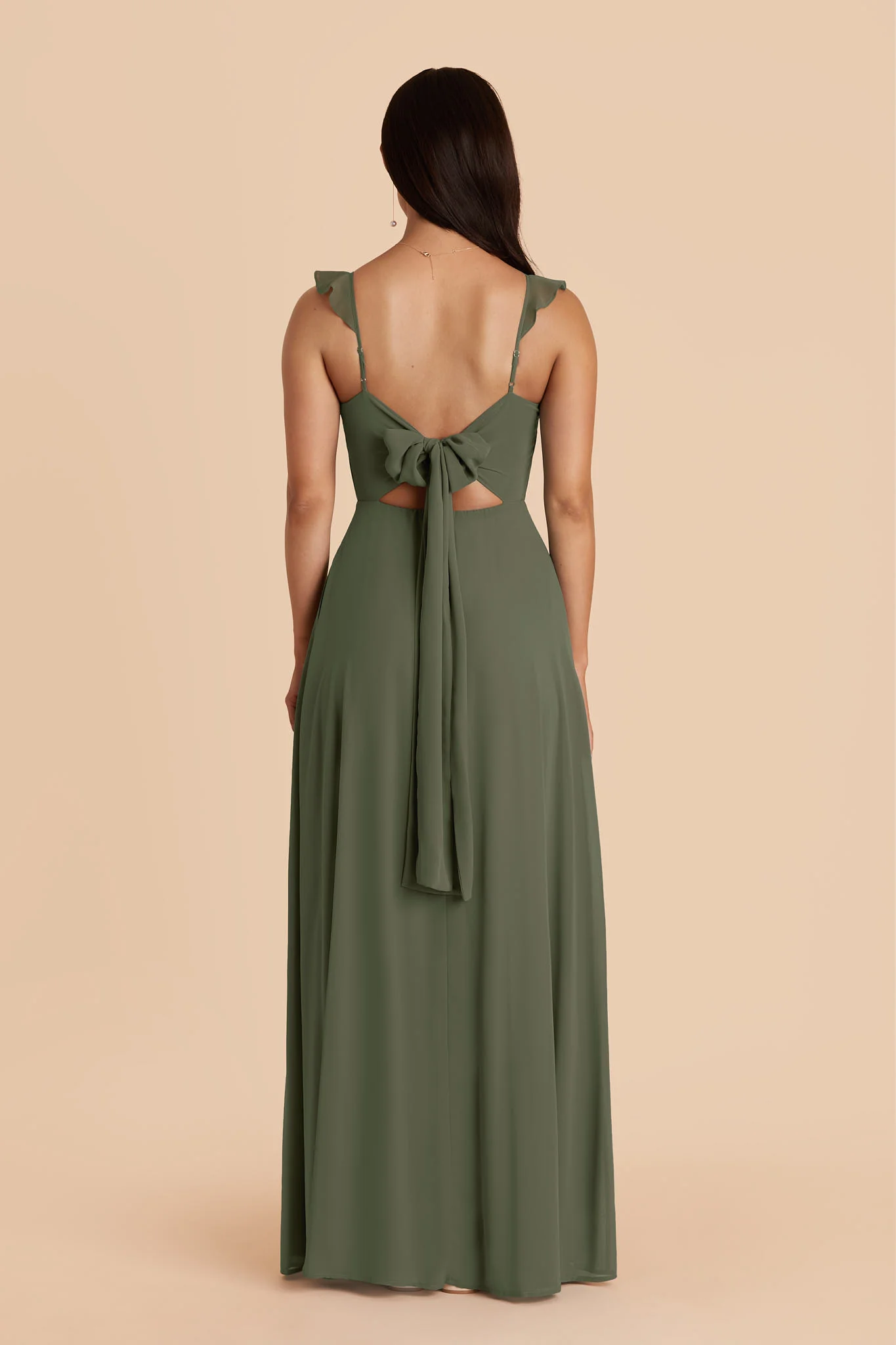 Doris Chiffon Dress - Olive - Image 5