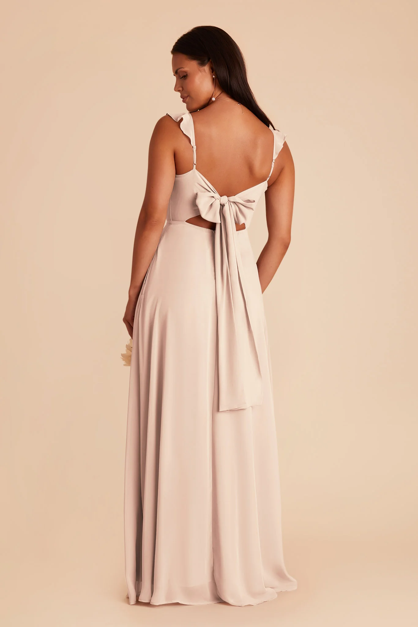 Doris Chiffon Dress - Pale Blush - Image 4