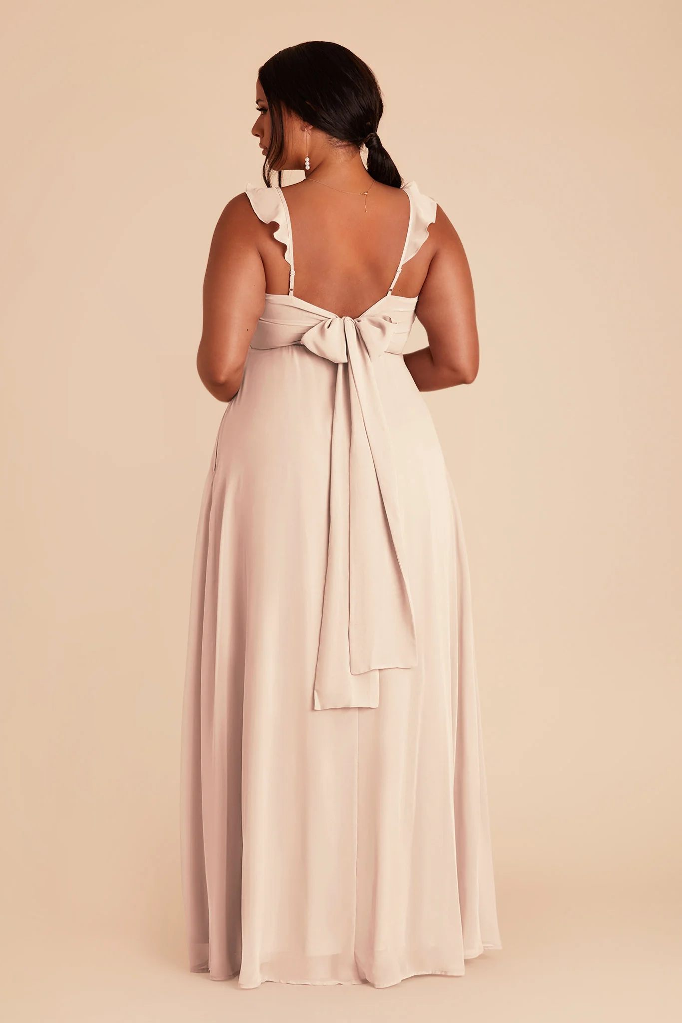 Doris Chiffon Dress - Pale Blush - Image 6
