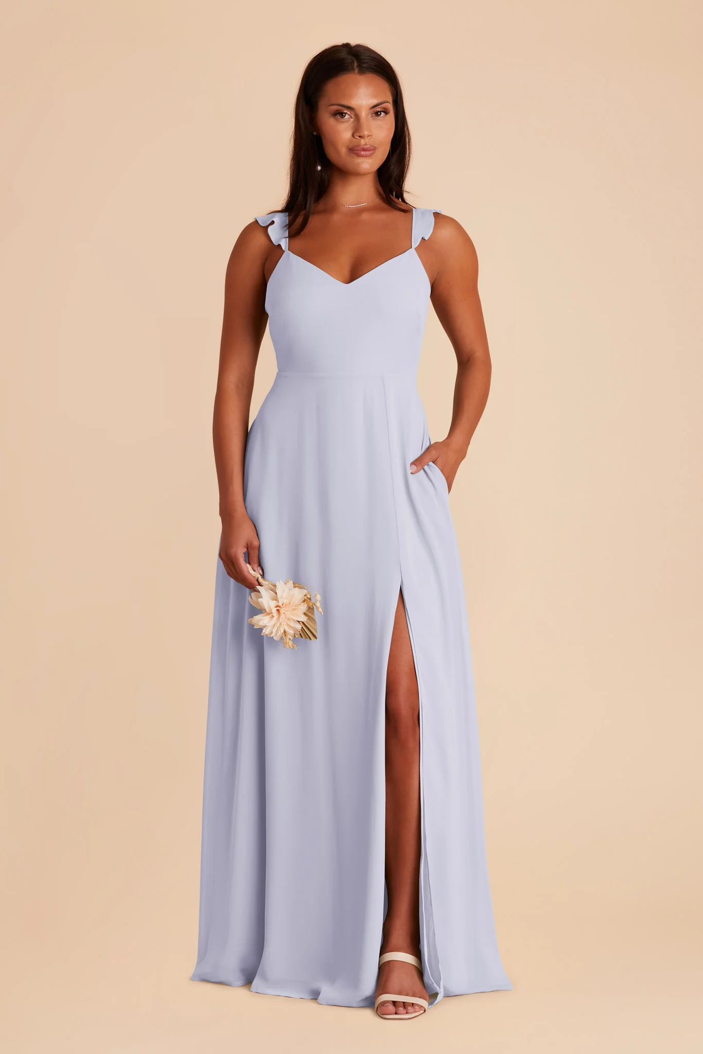 Doris Chiffon Dress - Periwinkle Blue - Image 3