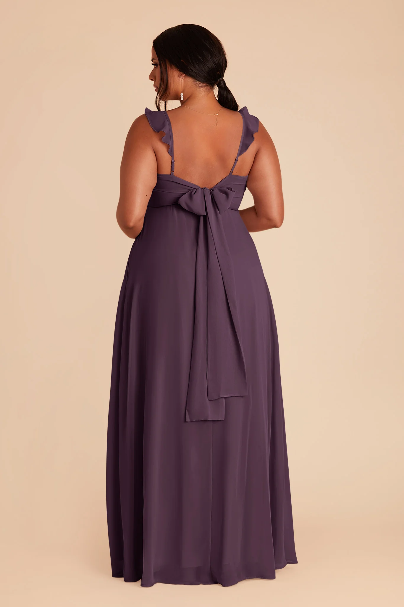 Doris Chiffon Dress - Plum - Image 6