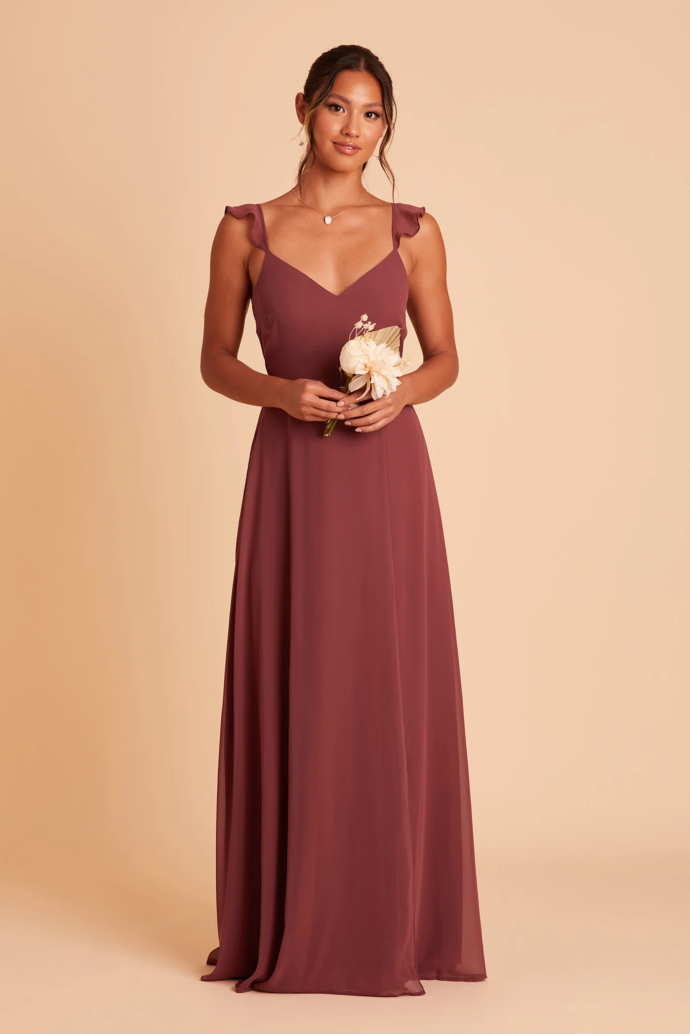 Doris Chiffon Dress - Rosewood - Image 4