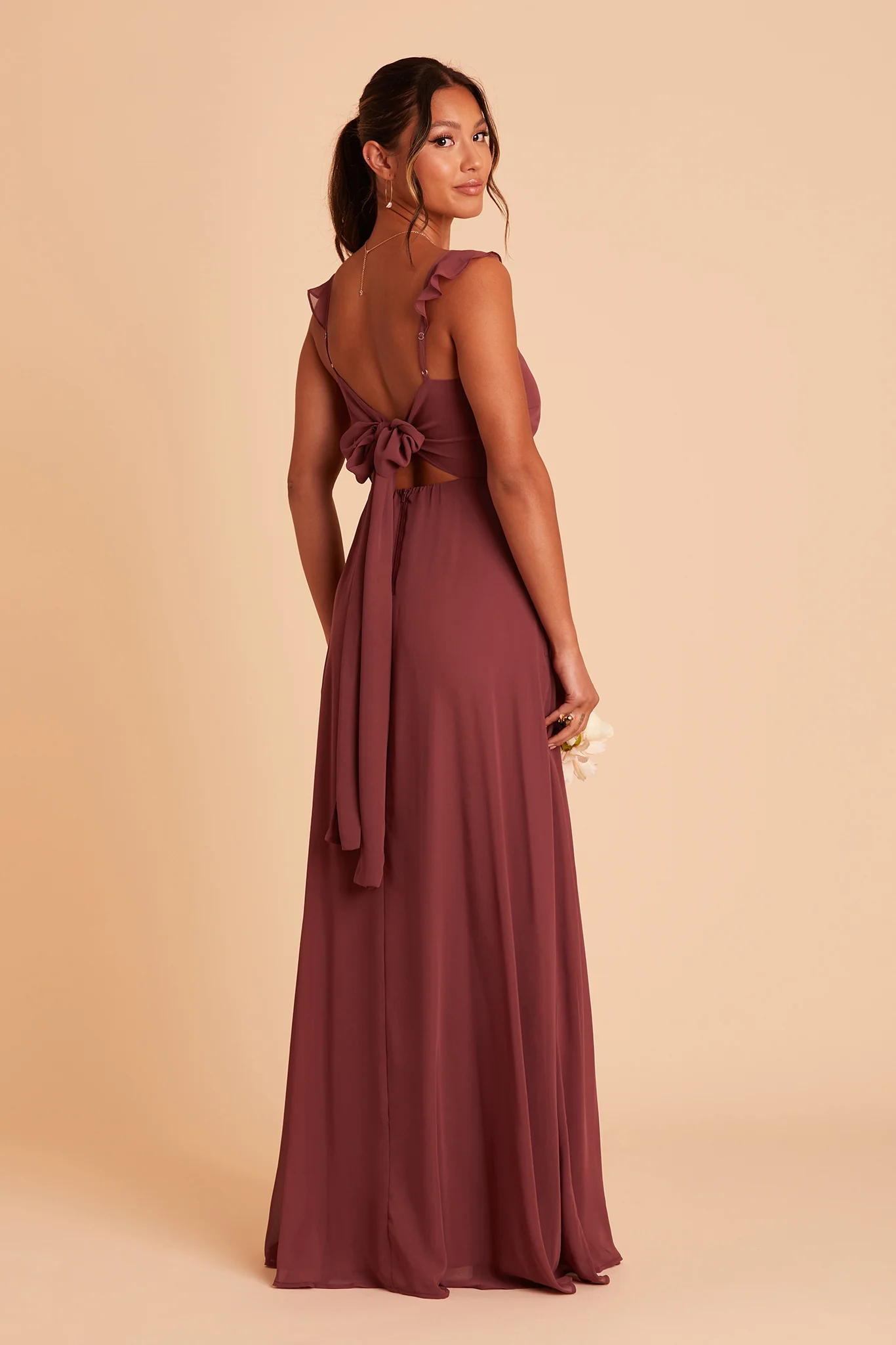 Doris Chiffon Dress - Rosewood - Image 6
