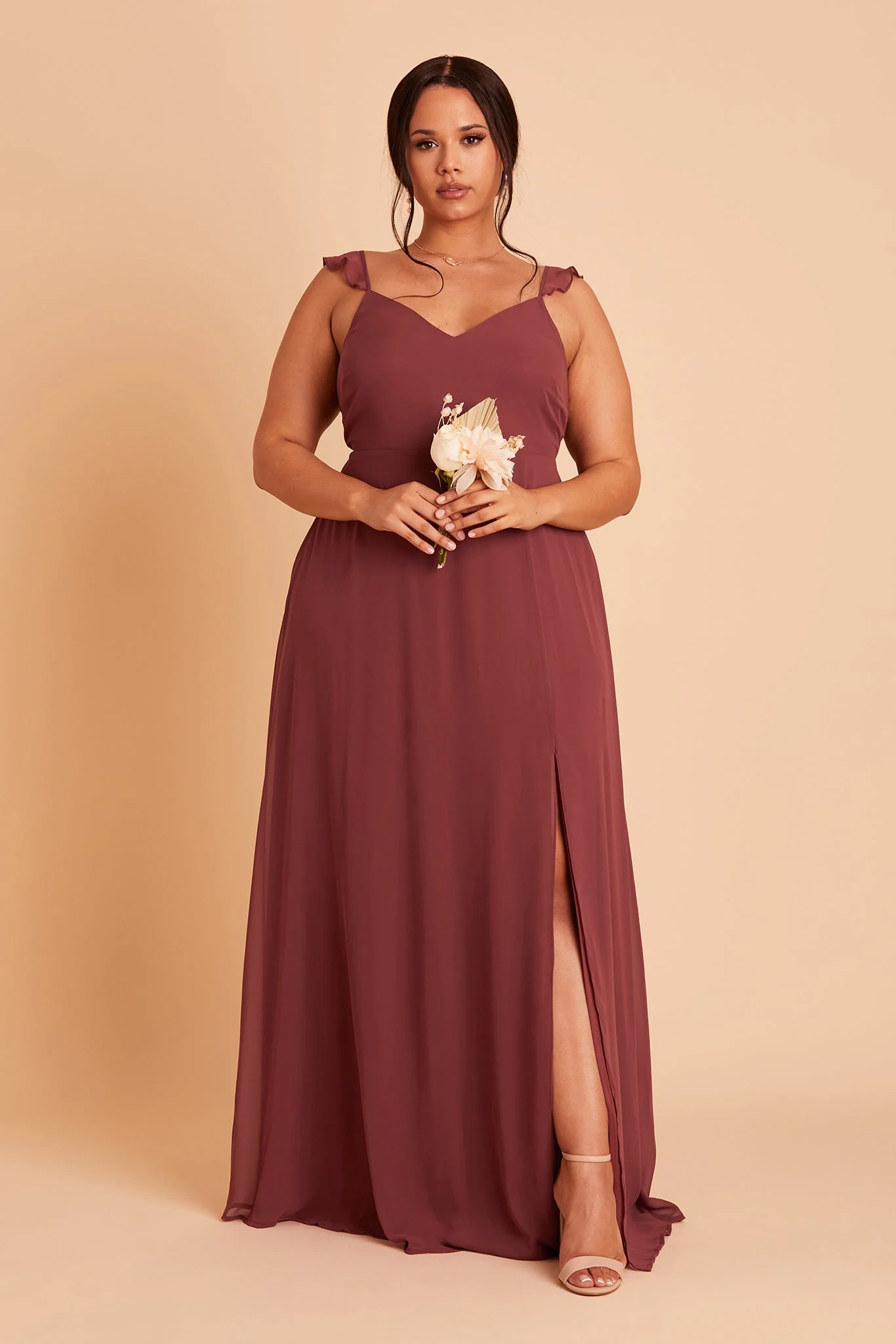 Doris Chiffon Dress - Rosewood - Image 9