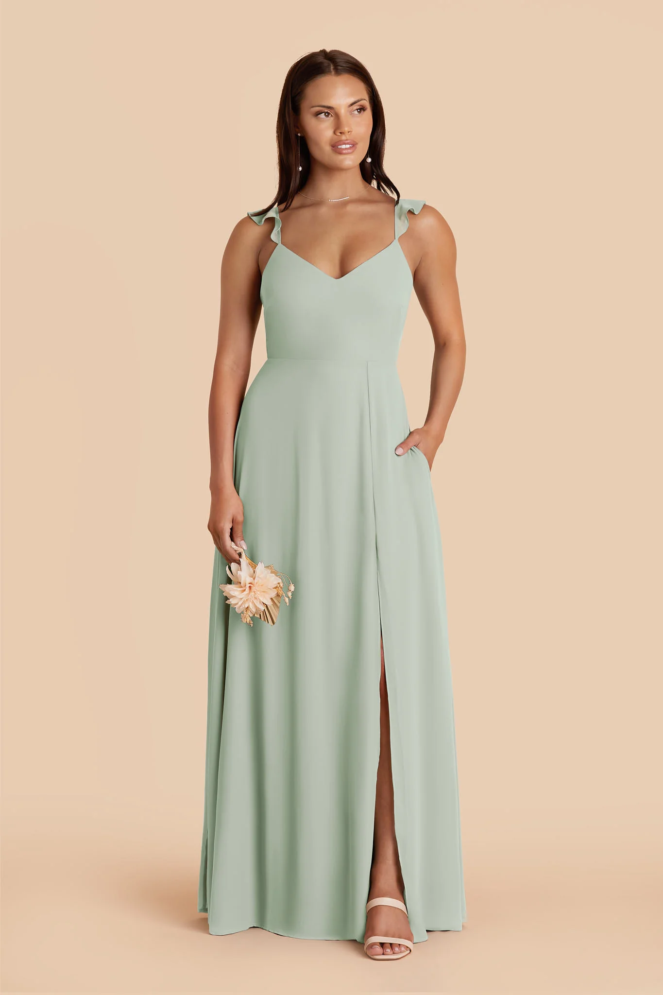 Doris Chiffon Dress - Sage