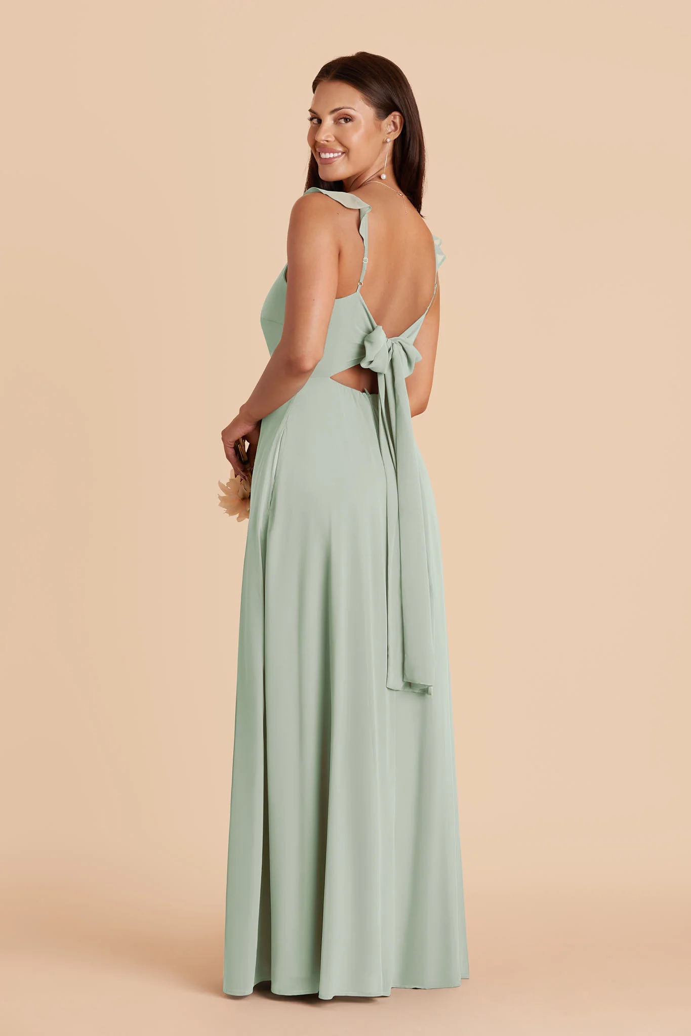 Doris Chiffon Dress - Sage - Image 4