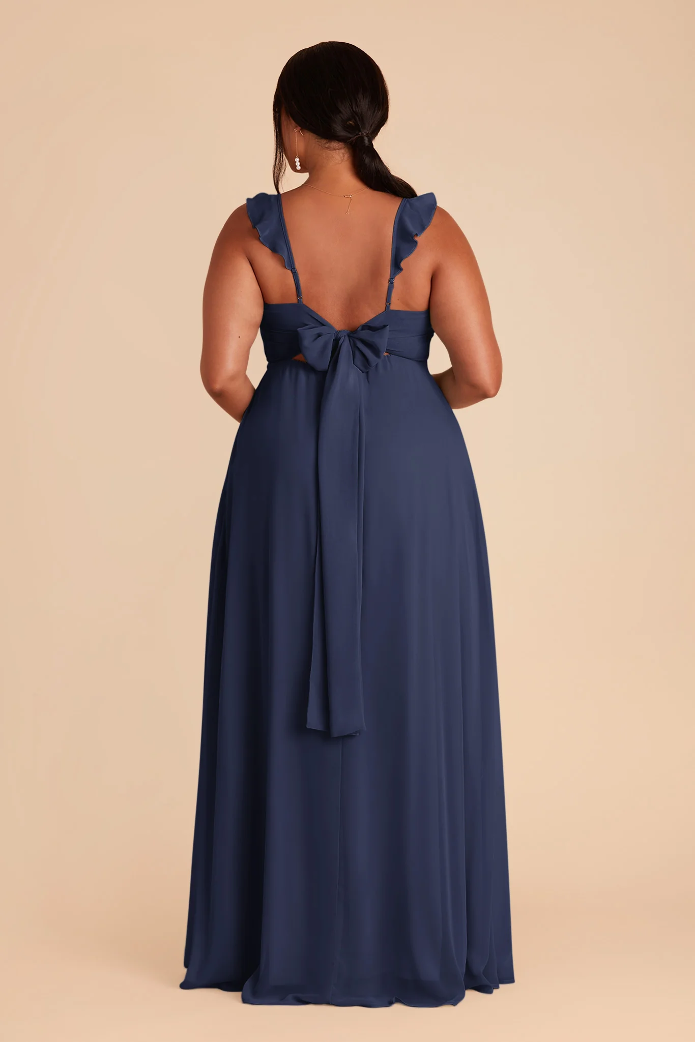 Doris Chiffon Dress - Slate Blue - Image 6