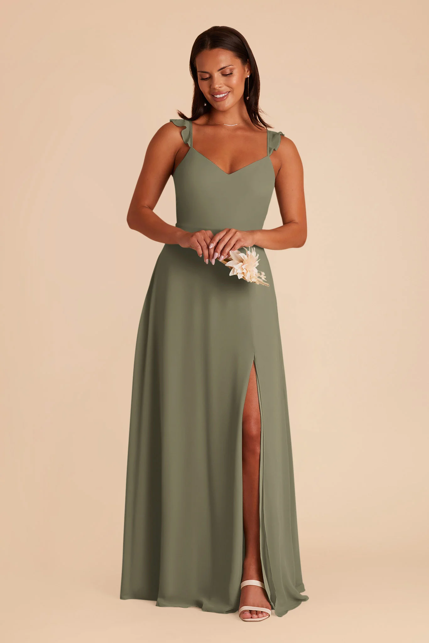 Doris Chiffon Dress - Thyme
