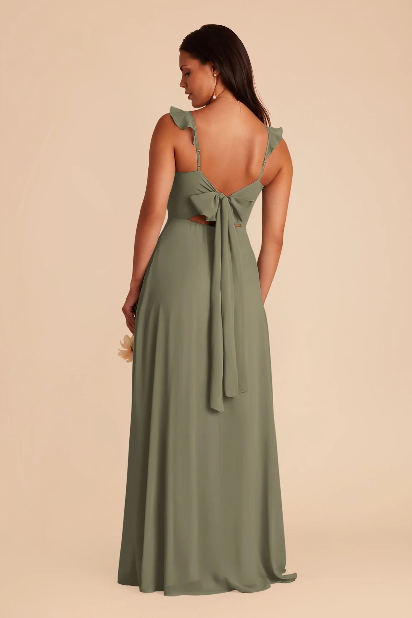 Doris Chiffon Dress - Thyme - Image 5