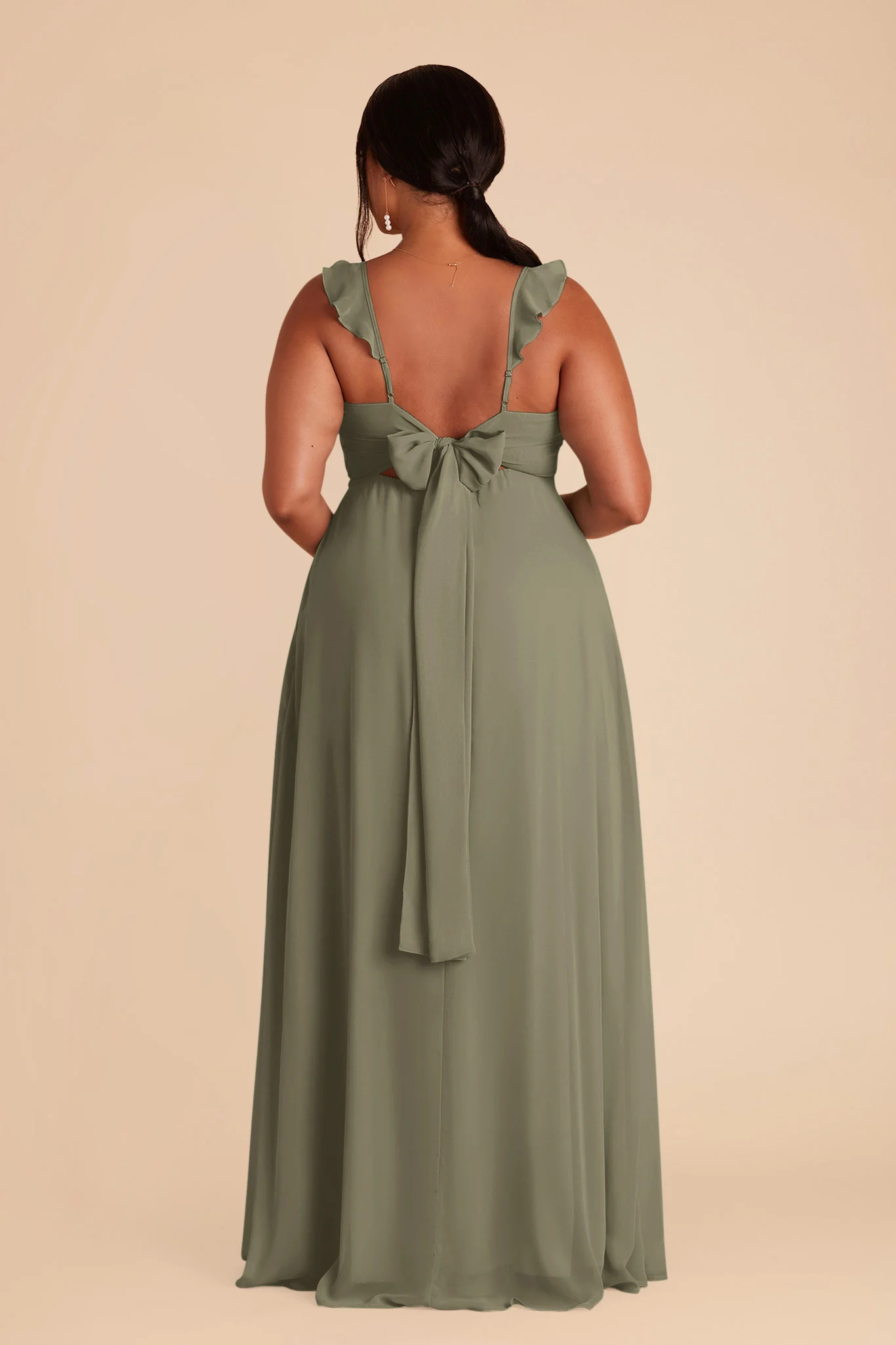 Doris Chiffon Dress - Thyme - Image 6