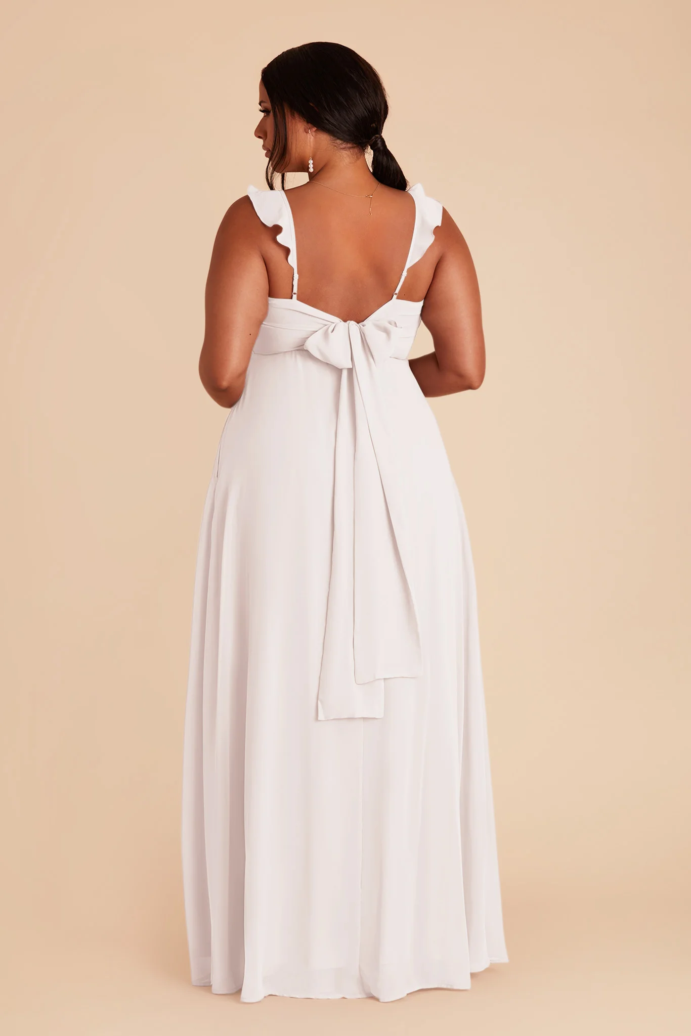 Doris Chiffon Dress - White - Image 4