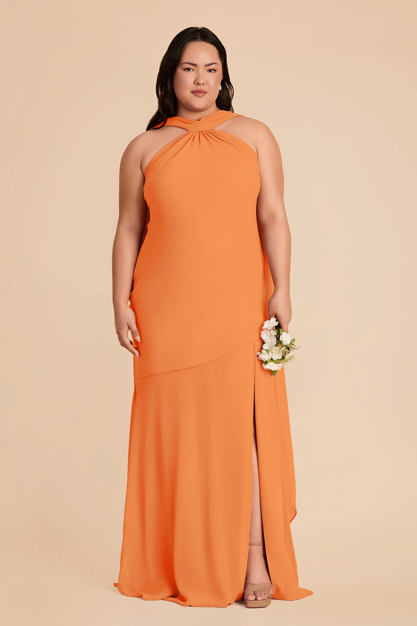 Eileen Chiffon Dress - Apricot - Image 2