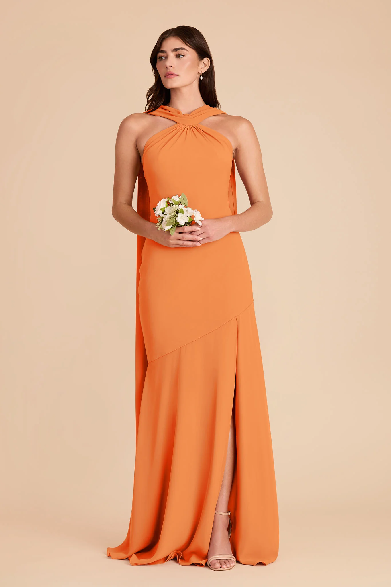 Eileen Chiffon Dress - Apricot - Image 4