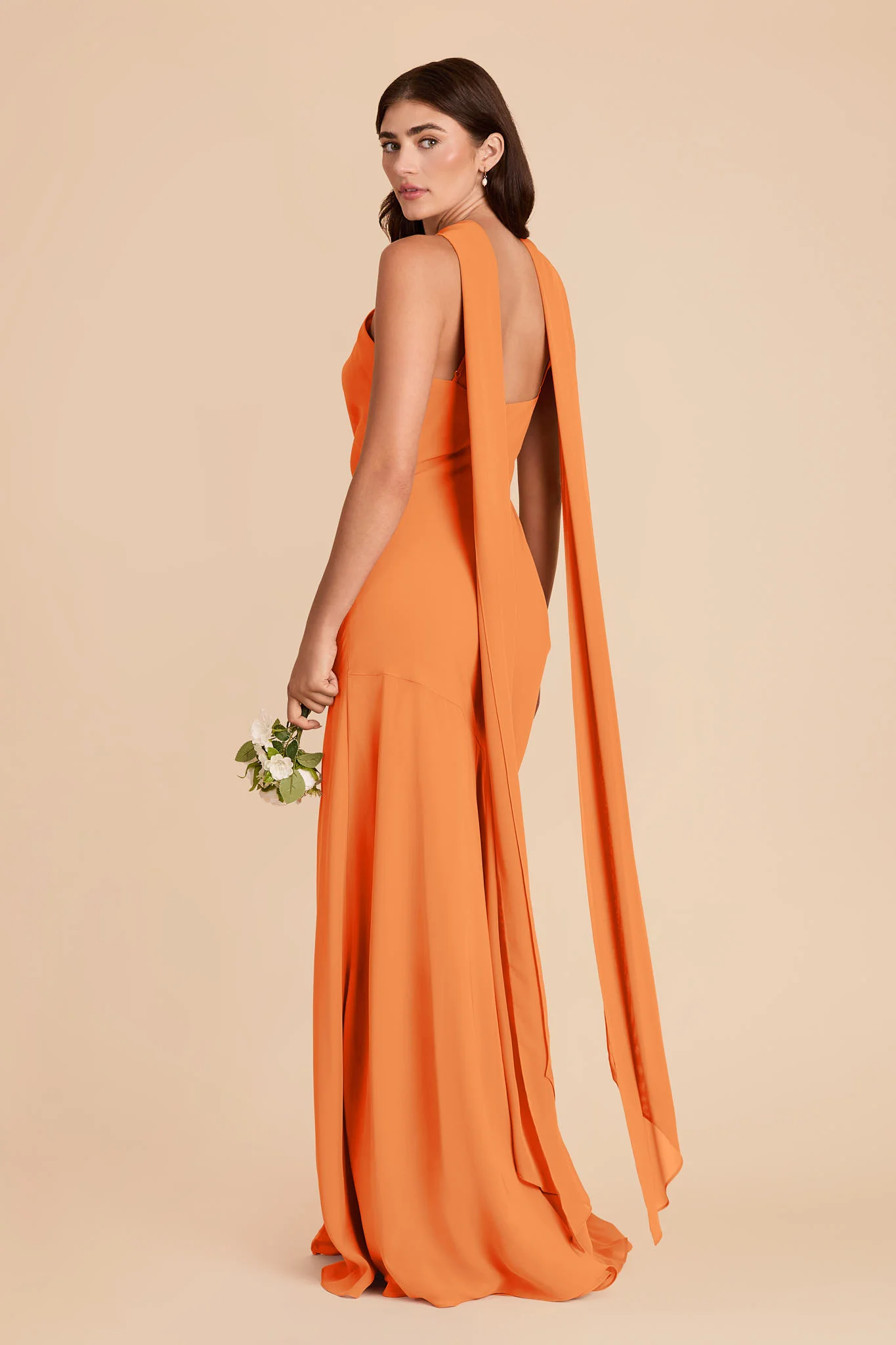 Eileen Chiffon Dress - Apricot - Image 5
