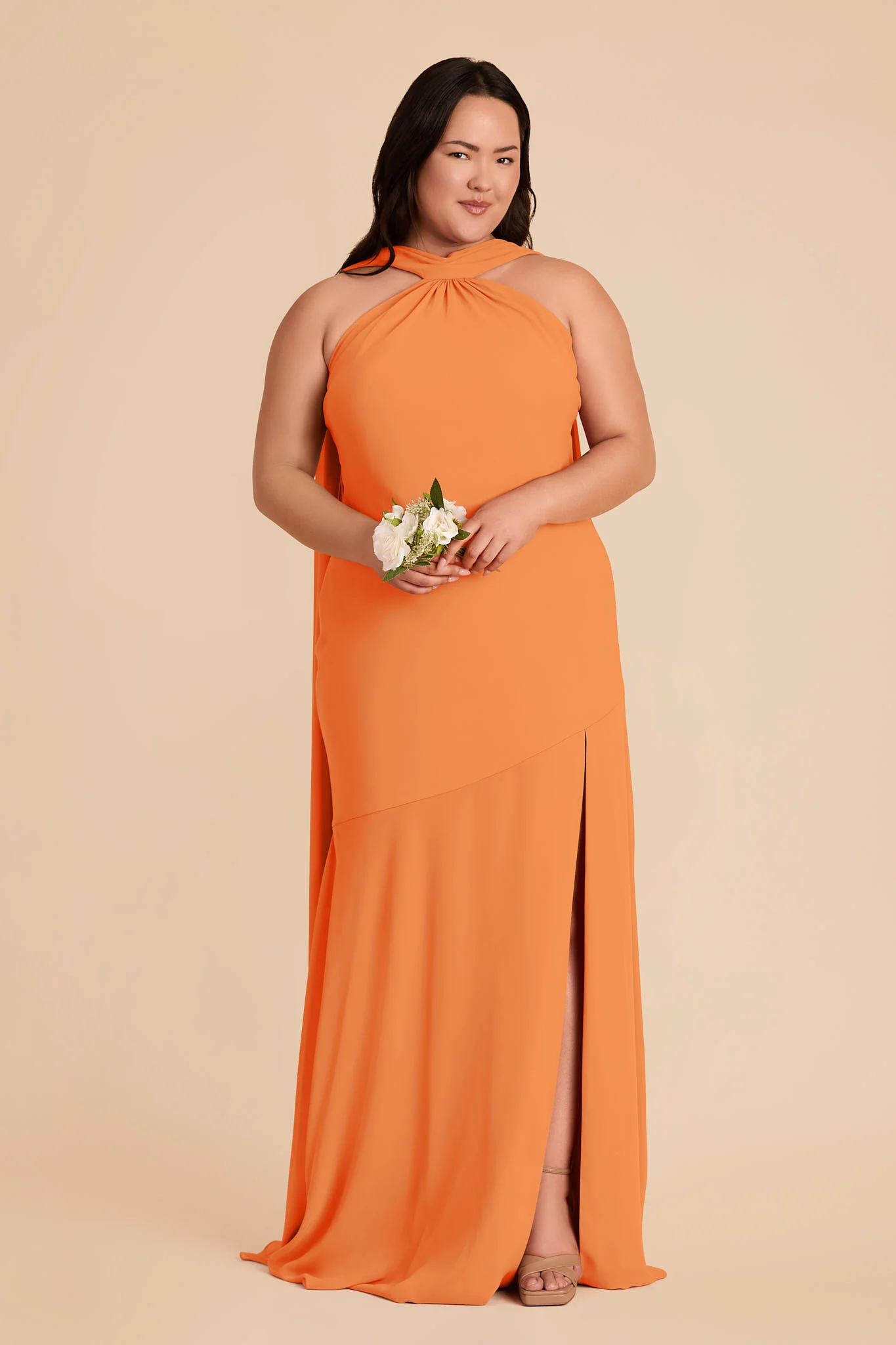 Eileen Chiffon Dress - Apricot - Image 7