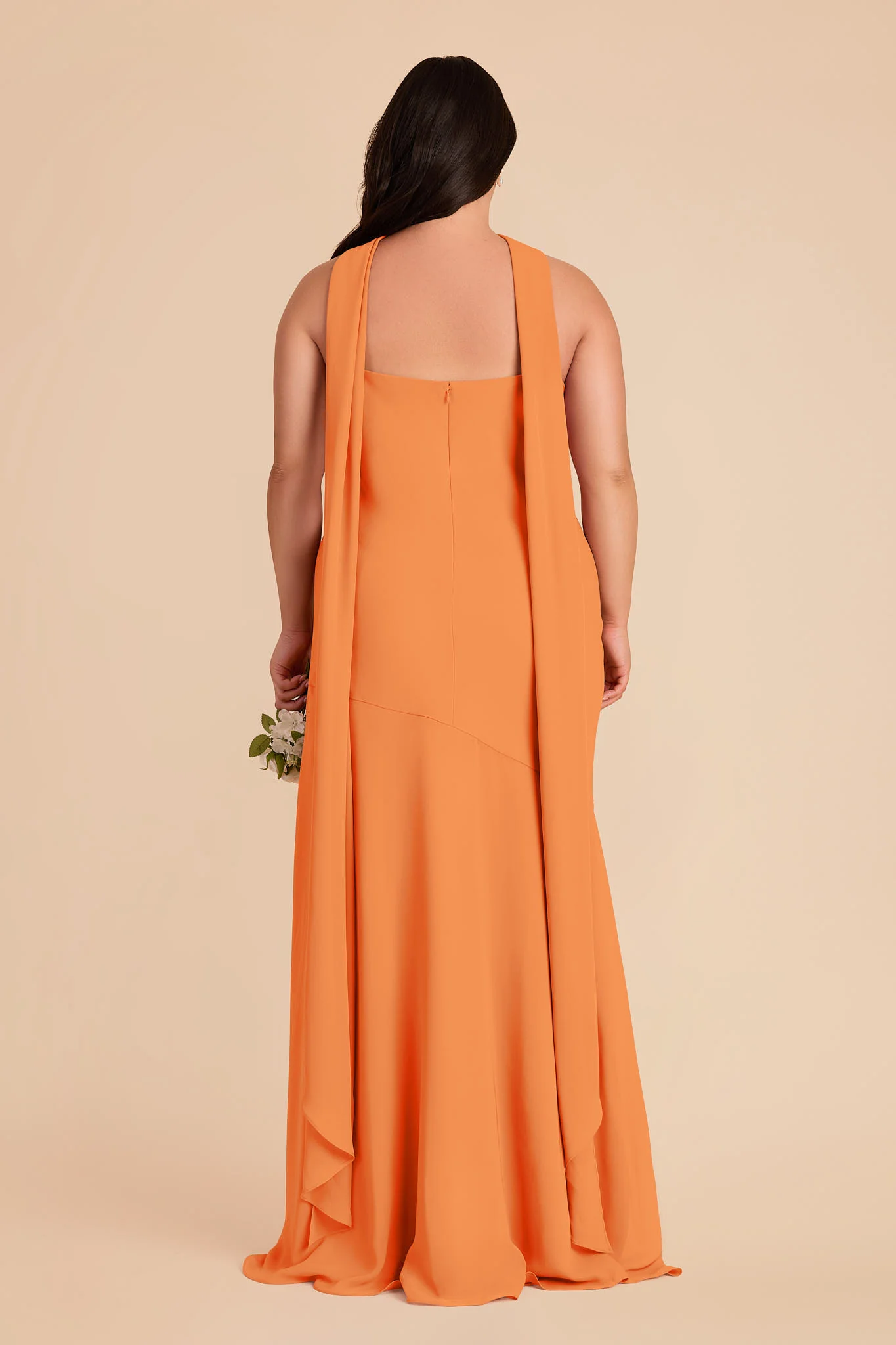 Eileen Chiffon Dress - Apricot - Image 9