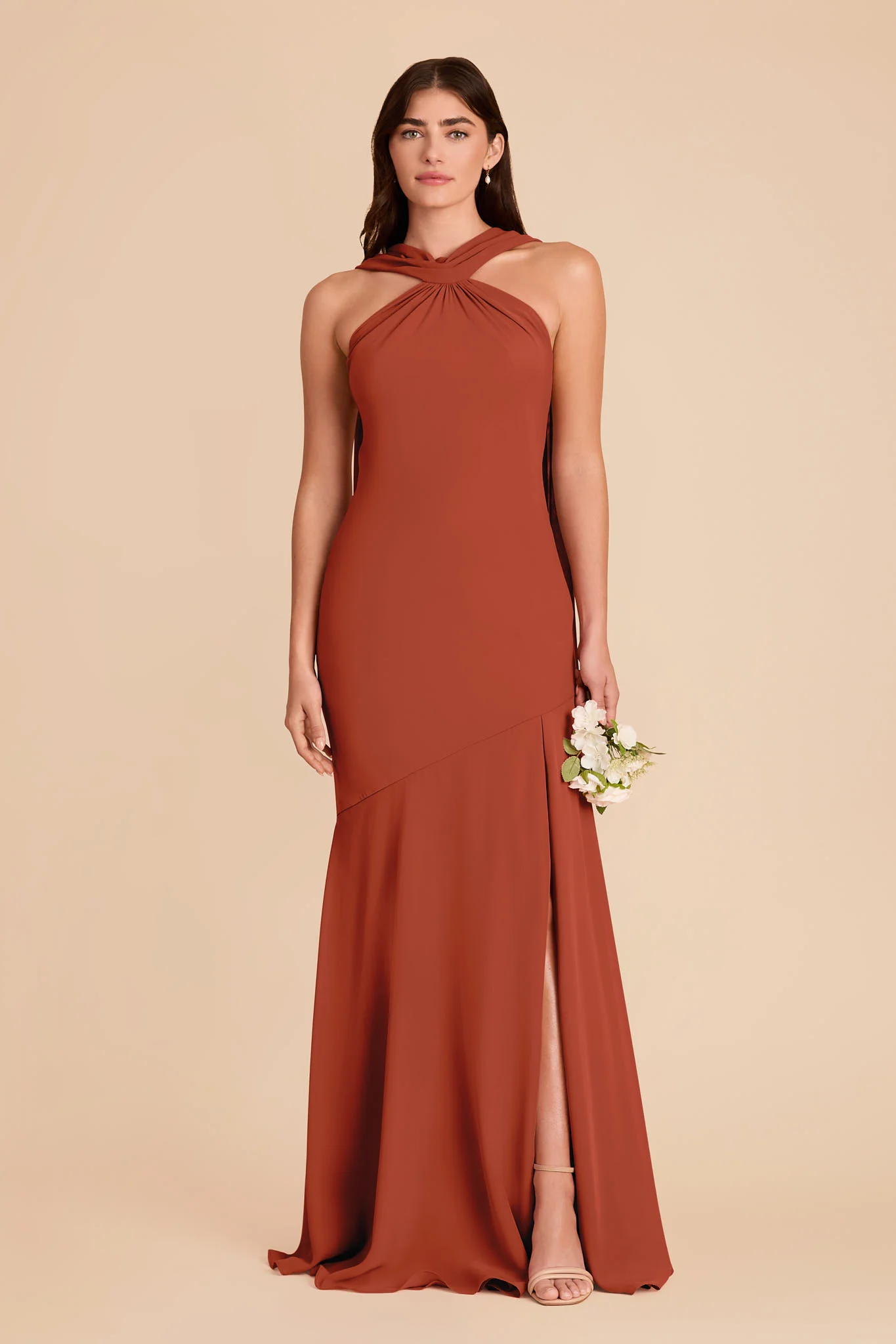 Eileen Chiffon Dress - Auburn