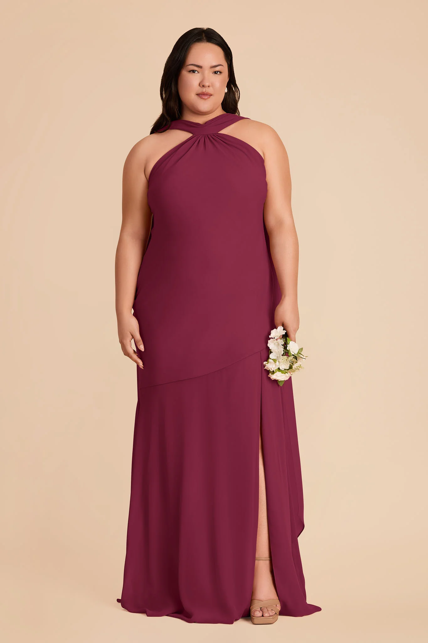 Eileen Chiffon Dress - Berry - Image 2