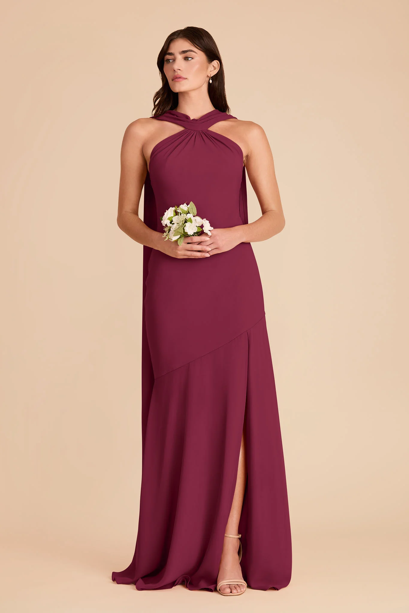 Eileen Chiffon Dress - Berry - Image 3