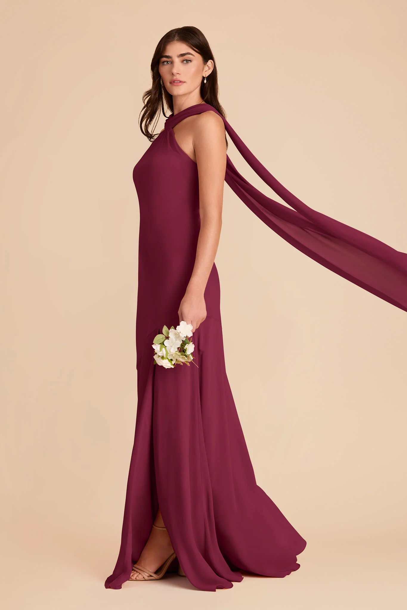 Eileen Chiffon Dress - Berry - Image 4
