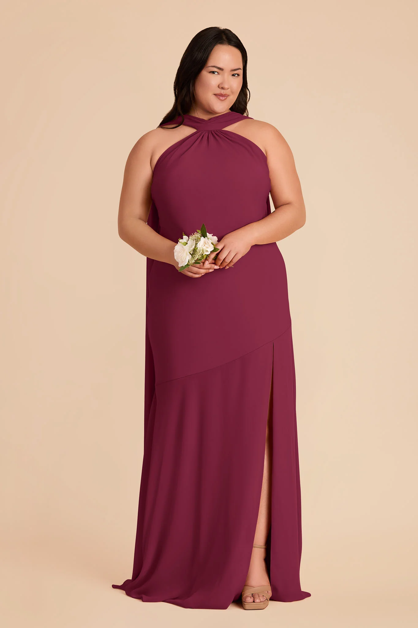 Eileen Chiffon Dress - Berry - Image 7