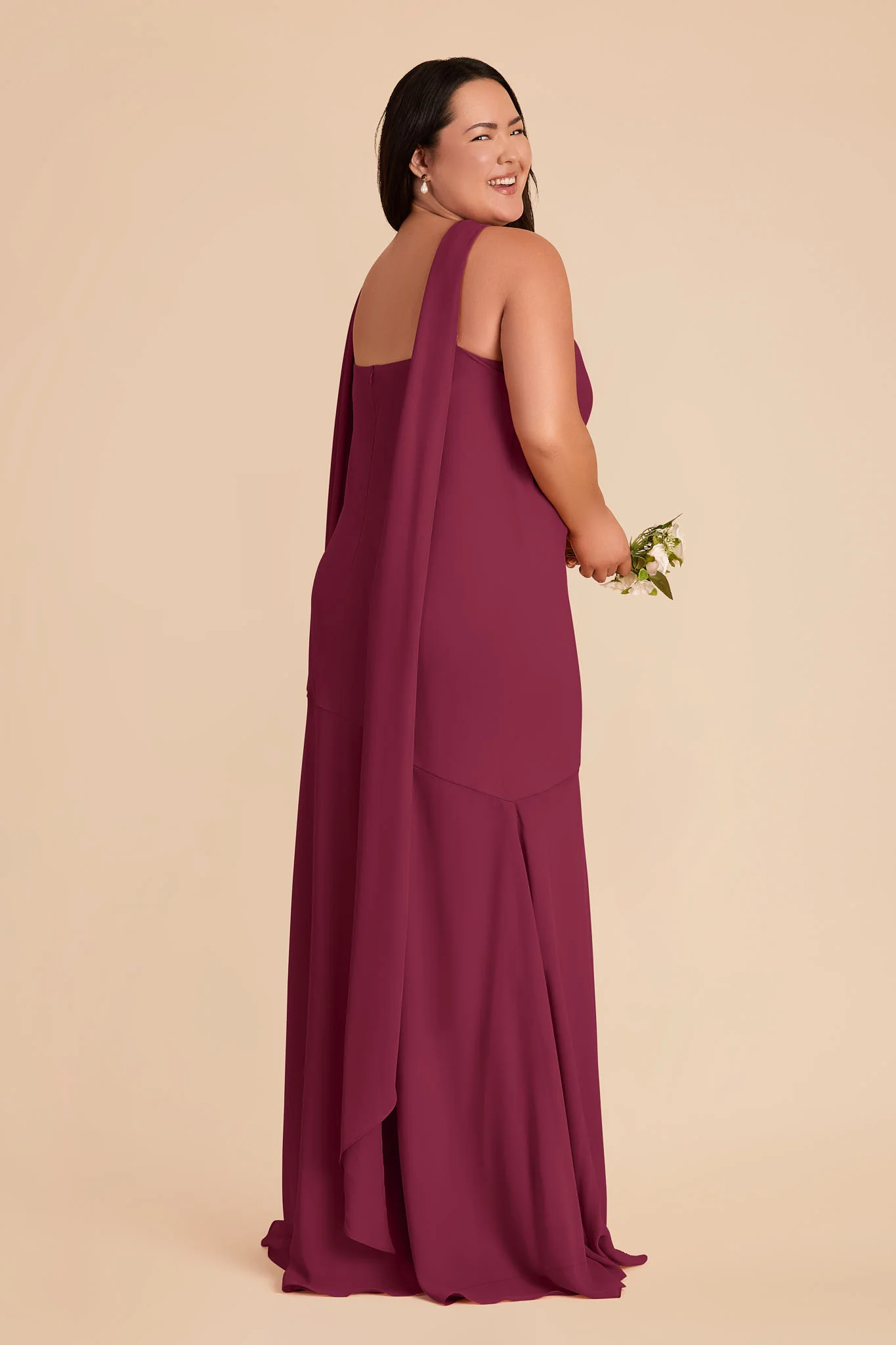 Eileen Chiffon Dress - Berry - Image 8