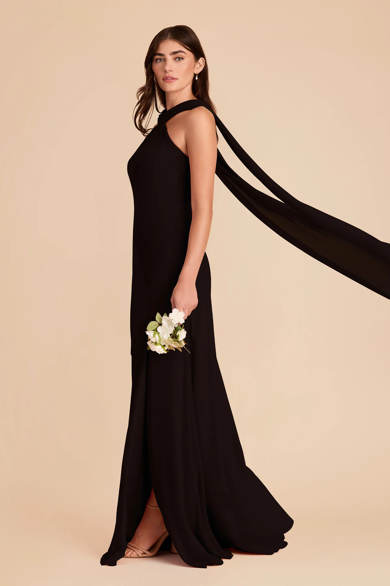 Eileen Chiffon Dress - Black - Image 4