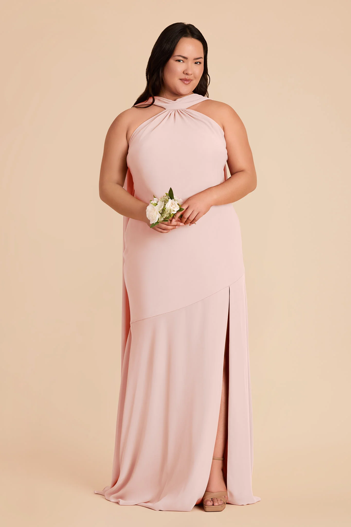 Eileen Chiffon Dress - Blush Pink - Image 7