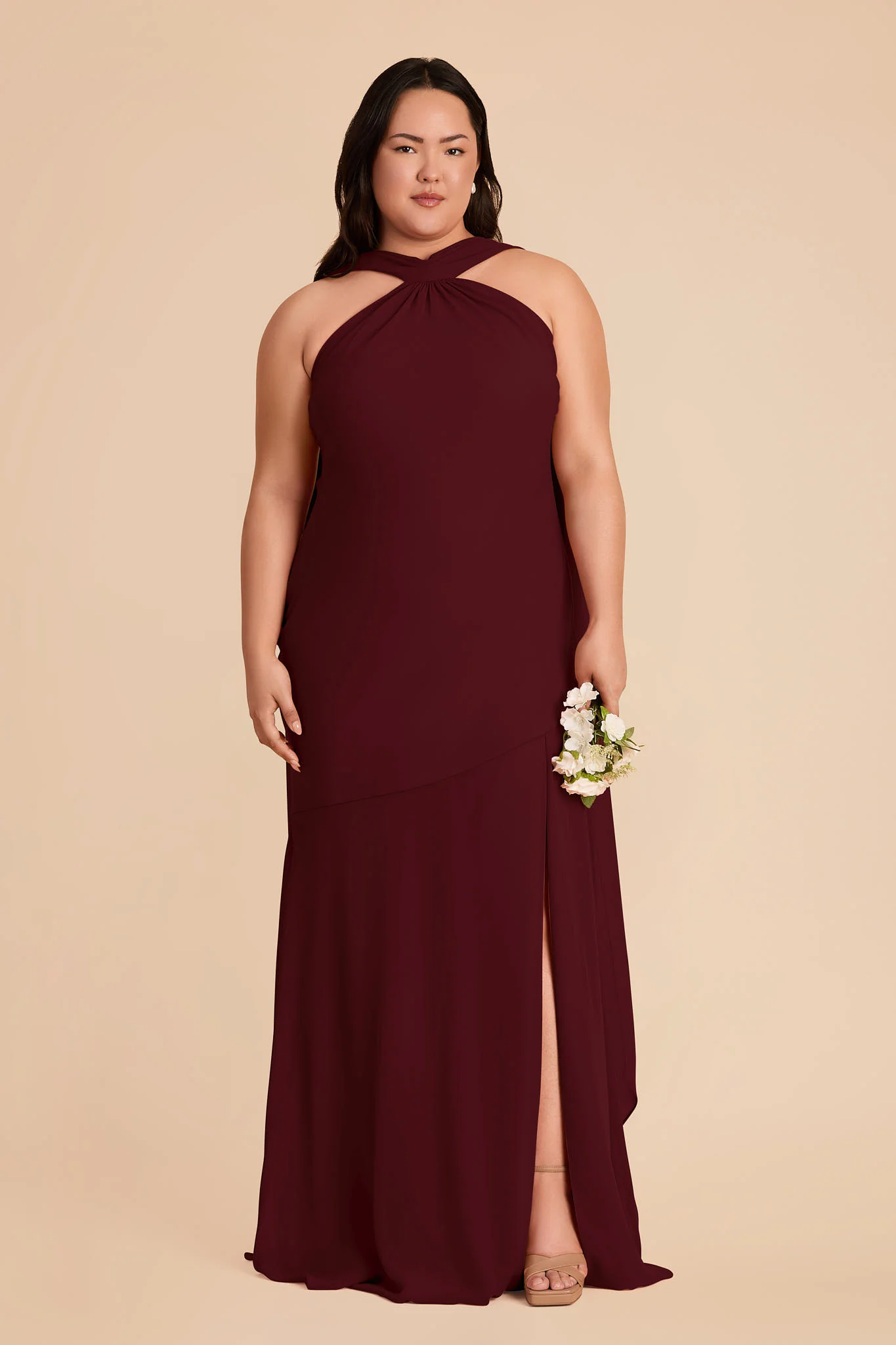 Eileen Chiffon Dress - Cabernet - Image 2