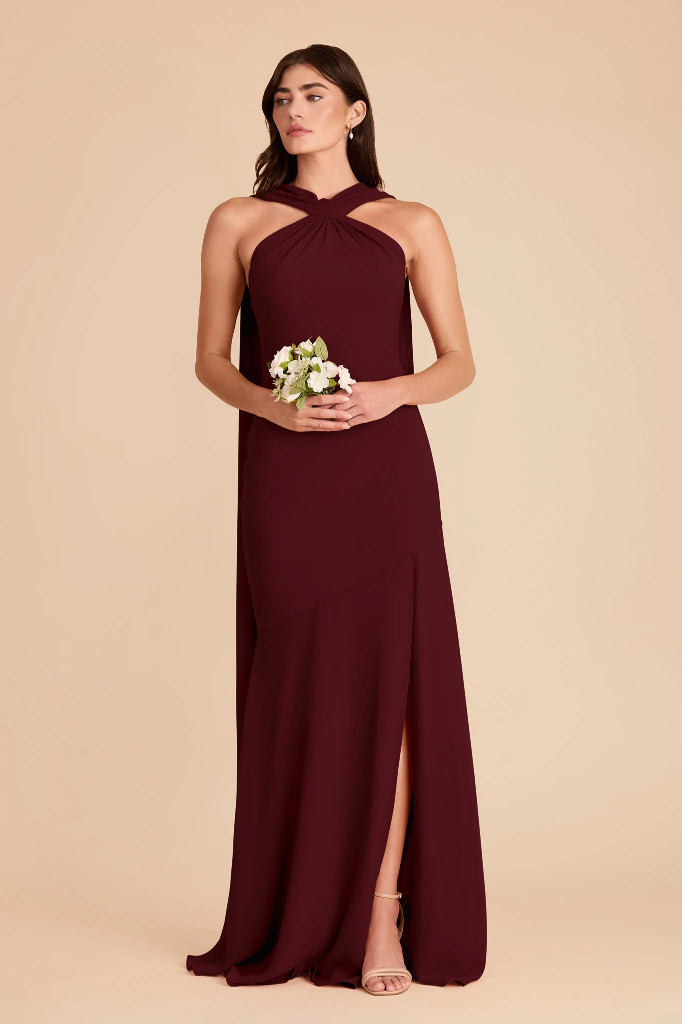 Eileen Chiffon Dress - Cabernet - Image 4