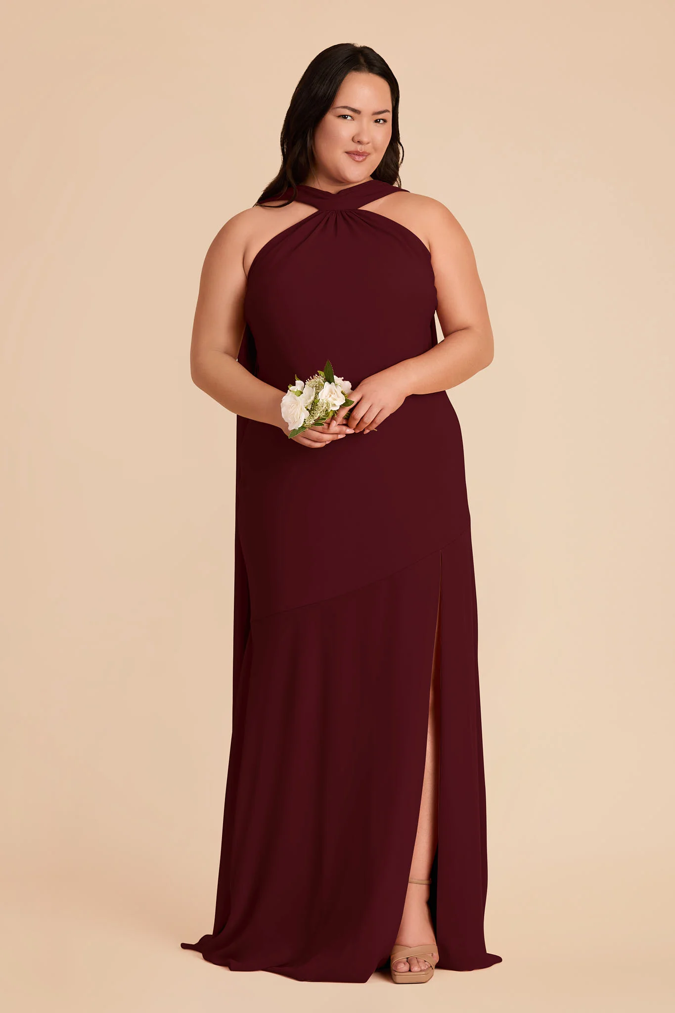 Eileen Chiffon Dress - Cabernet - Image 7