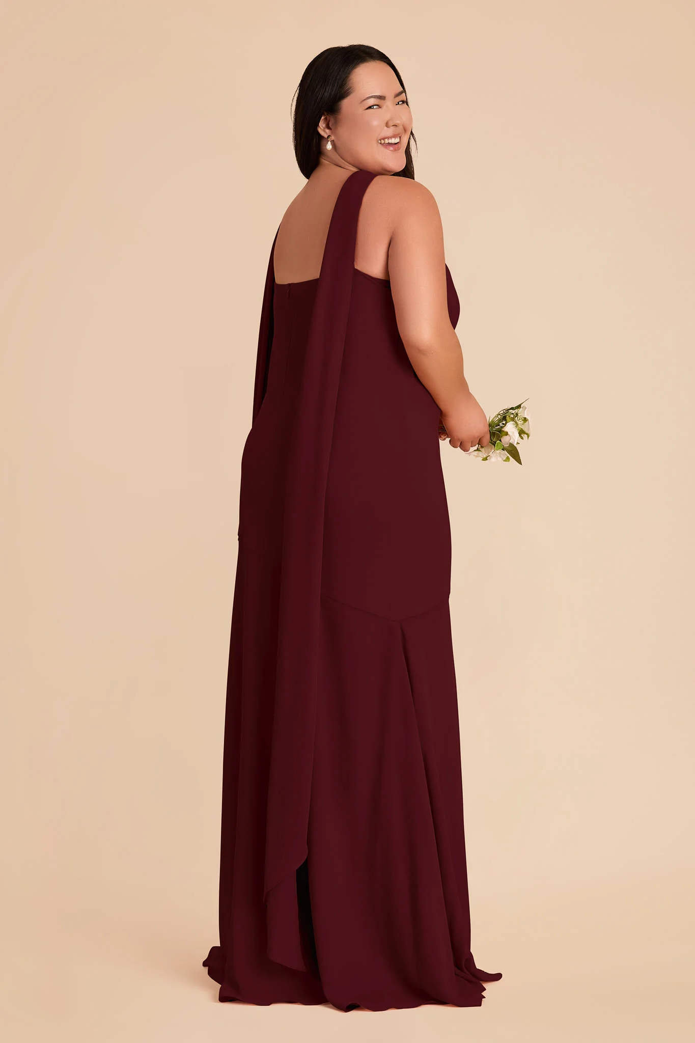 Eileen Chiffon Dress - Cabernet - Image 8