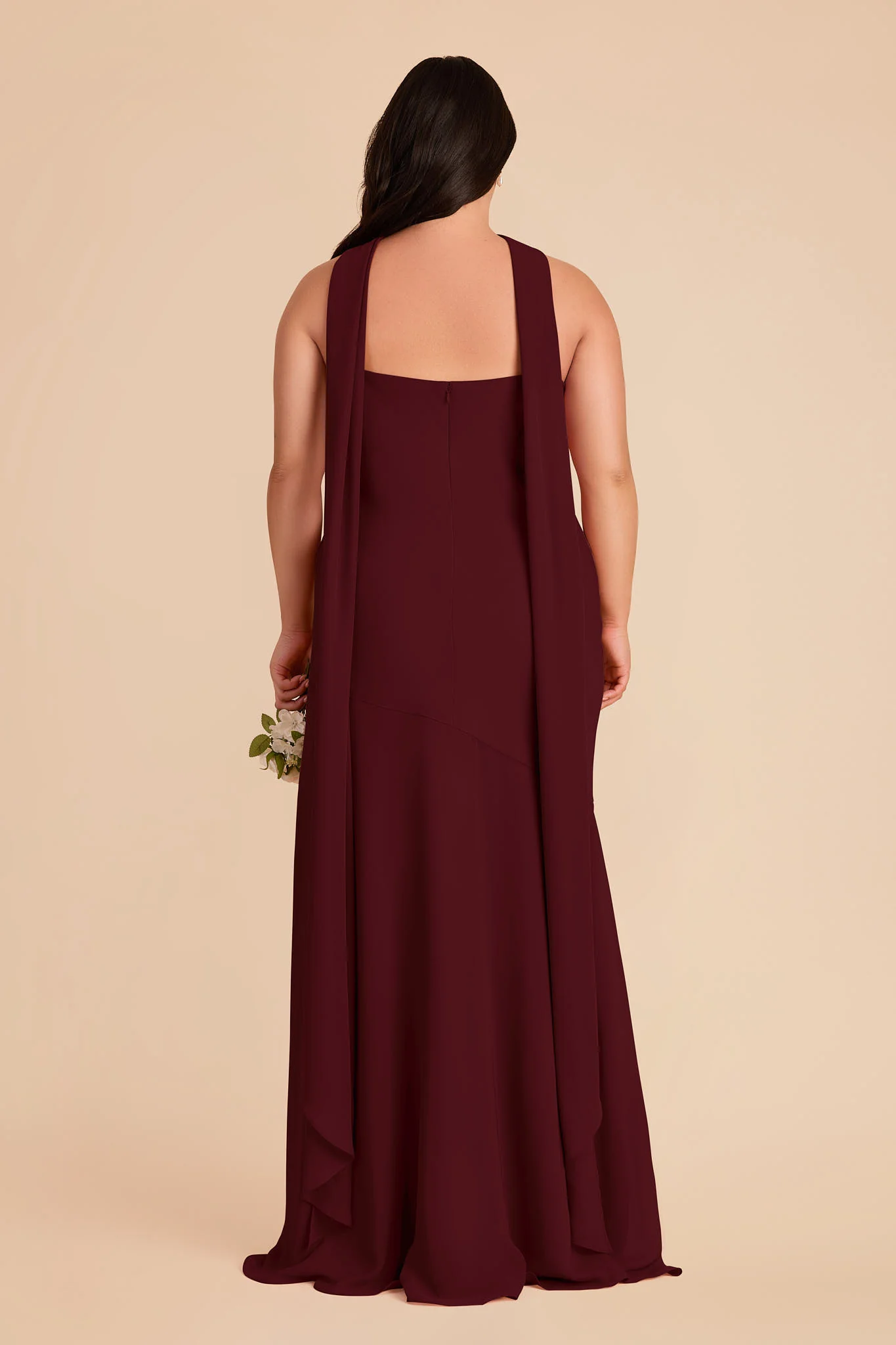 Eileen Chiffon Dress - Cabernet - Image 9