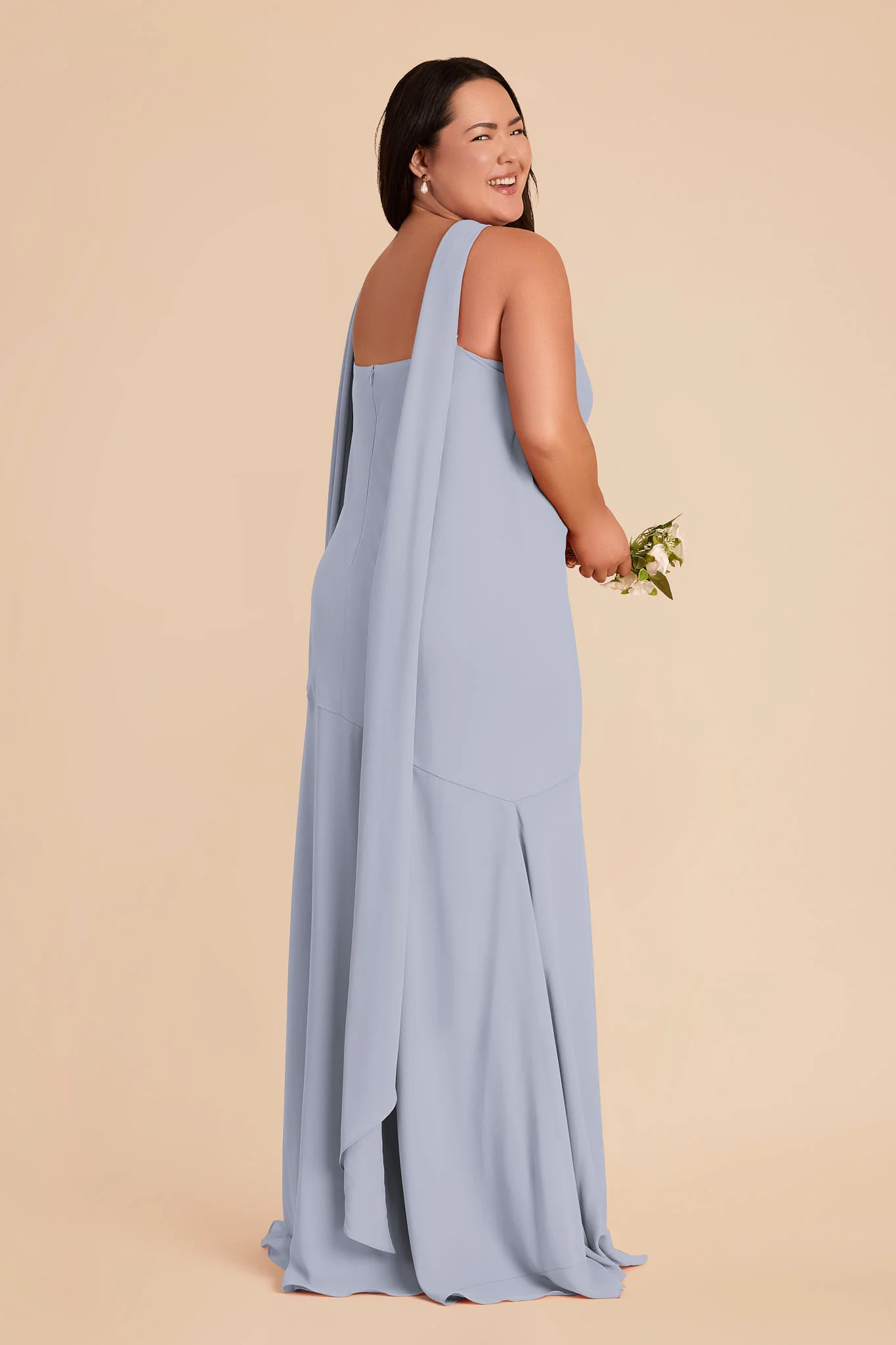 Eileen Chiffon Dress - Dusty Blue - Image 8